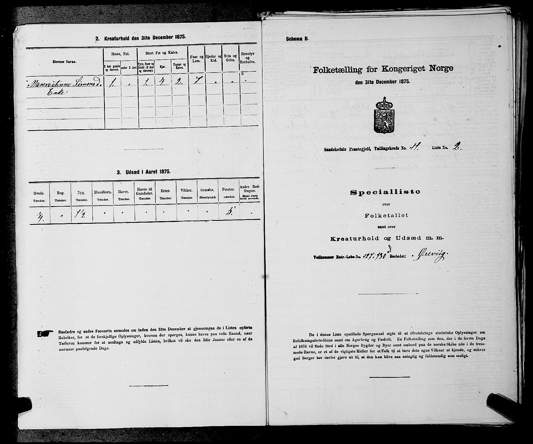 SAKO, 1875 census for 0816P Sannidal, 1875, p. 748