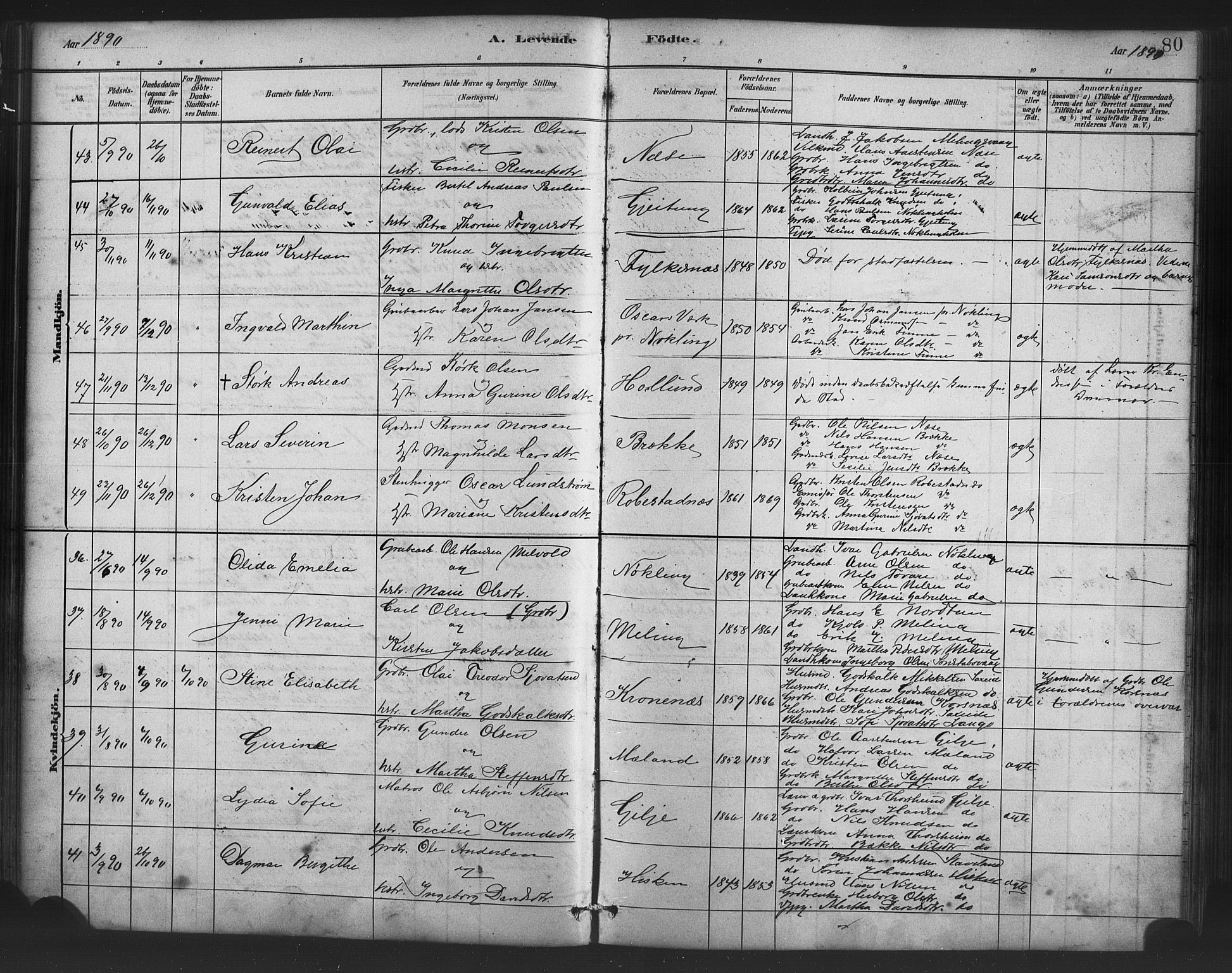 Finnås sokneprestembete, SAB/A-99925/H/Ha/Haa/Haac/L0001: Parish register (official) no. C 1, 1881-1894, p. 80
