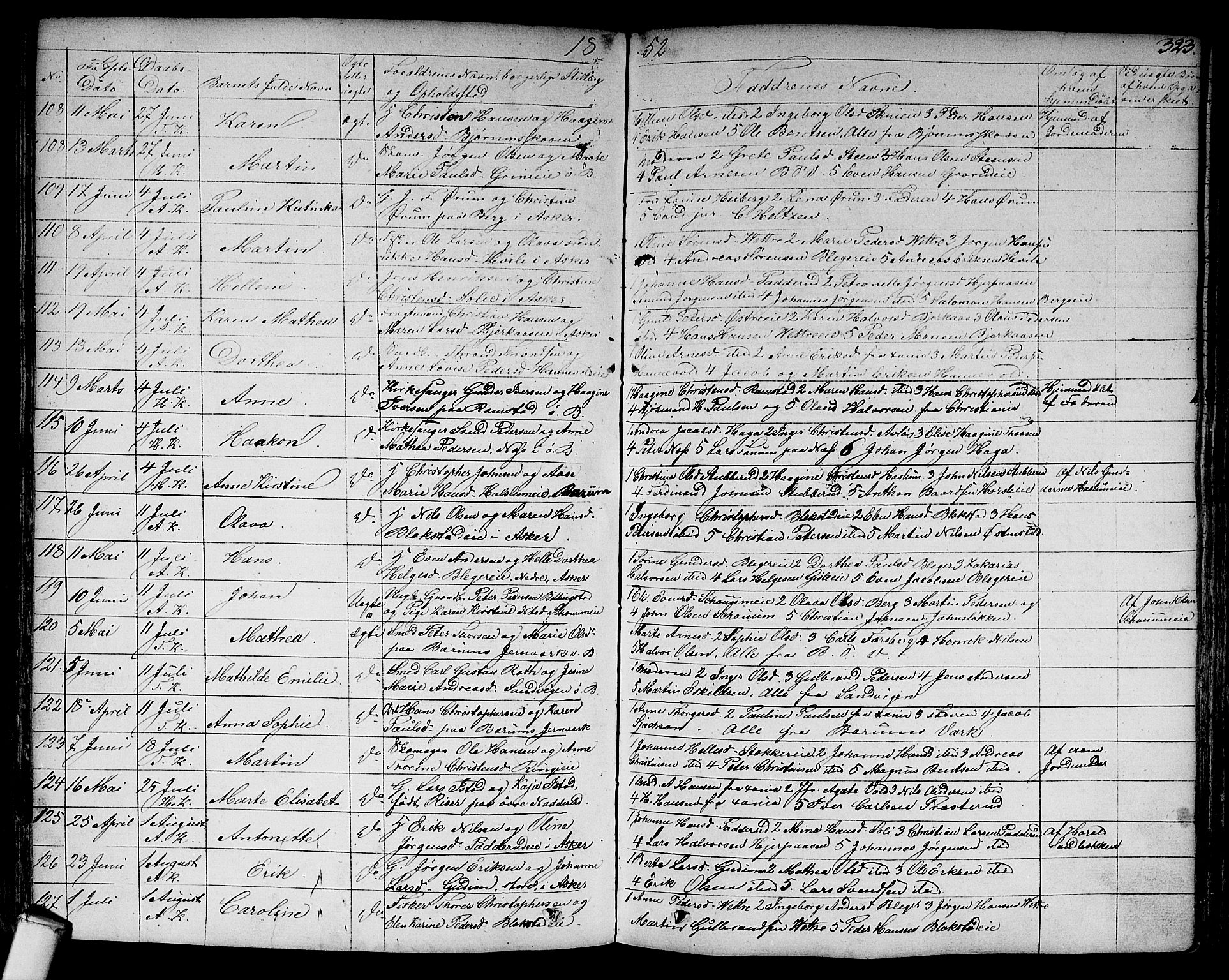 Asker prestekontor Kirkebøker, AV/SAO-A-10256a/F/Fa/L0007: Parish register (official) no. I 7, 1825-1864, p. 323