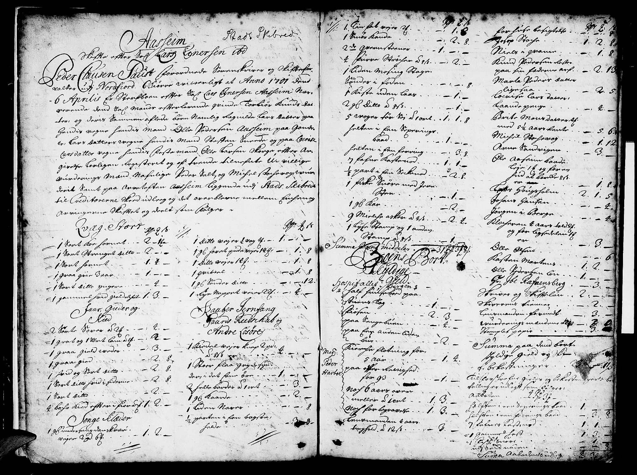 Nordfjord sorenskriveri, AV/SAB-A-2801/1/04/04a/L0002a: Skifteprotokollar, 1701-1703, p. 4b-5a