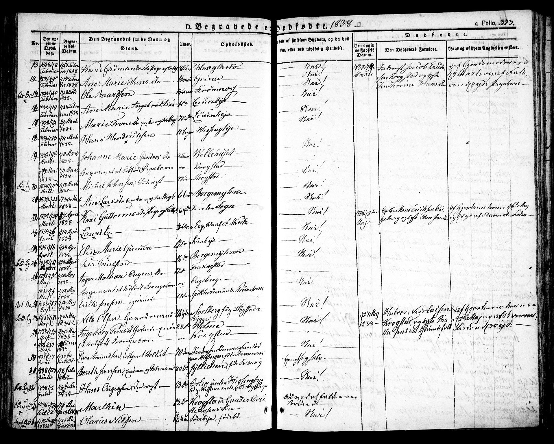 Råde prestekontor kirkebøker, SAO/A-2009/F/Fa/L0005: Parish register (official) no. 5, 1830-1853, p. 323