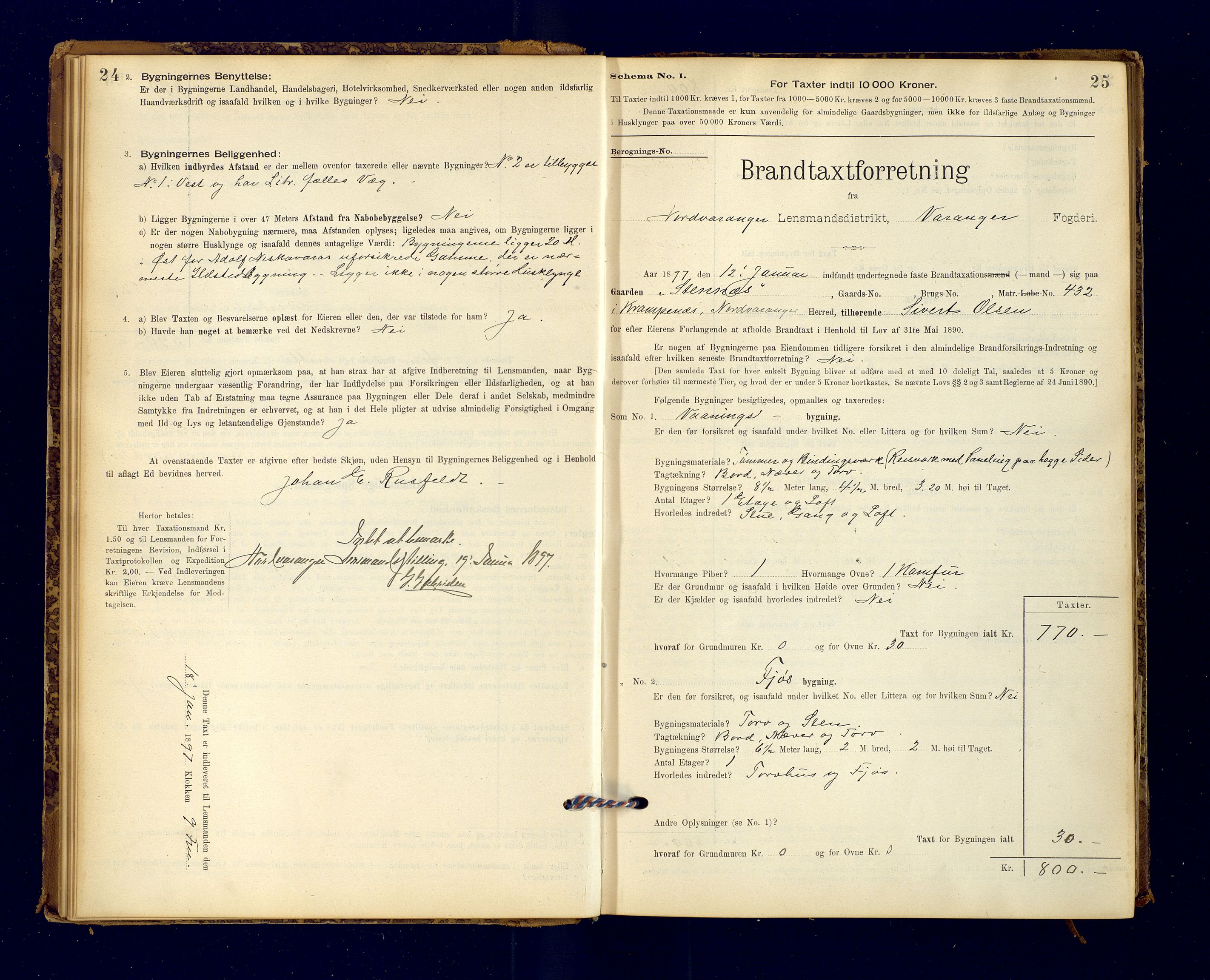 Nord-Varanger (Vadsø) lensmannskontor, AV/SATØ-S-1166/1/Fp/Fpb/L0198: Branntakstprotokoller, 1895-1913, p. 24-25