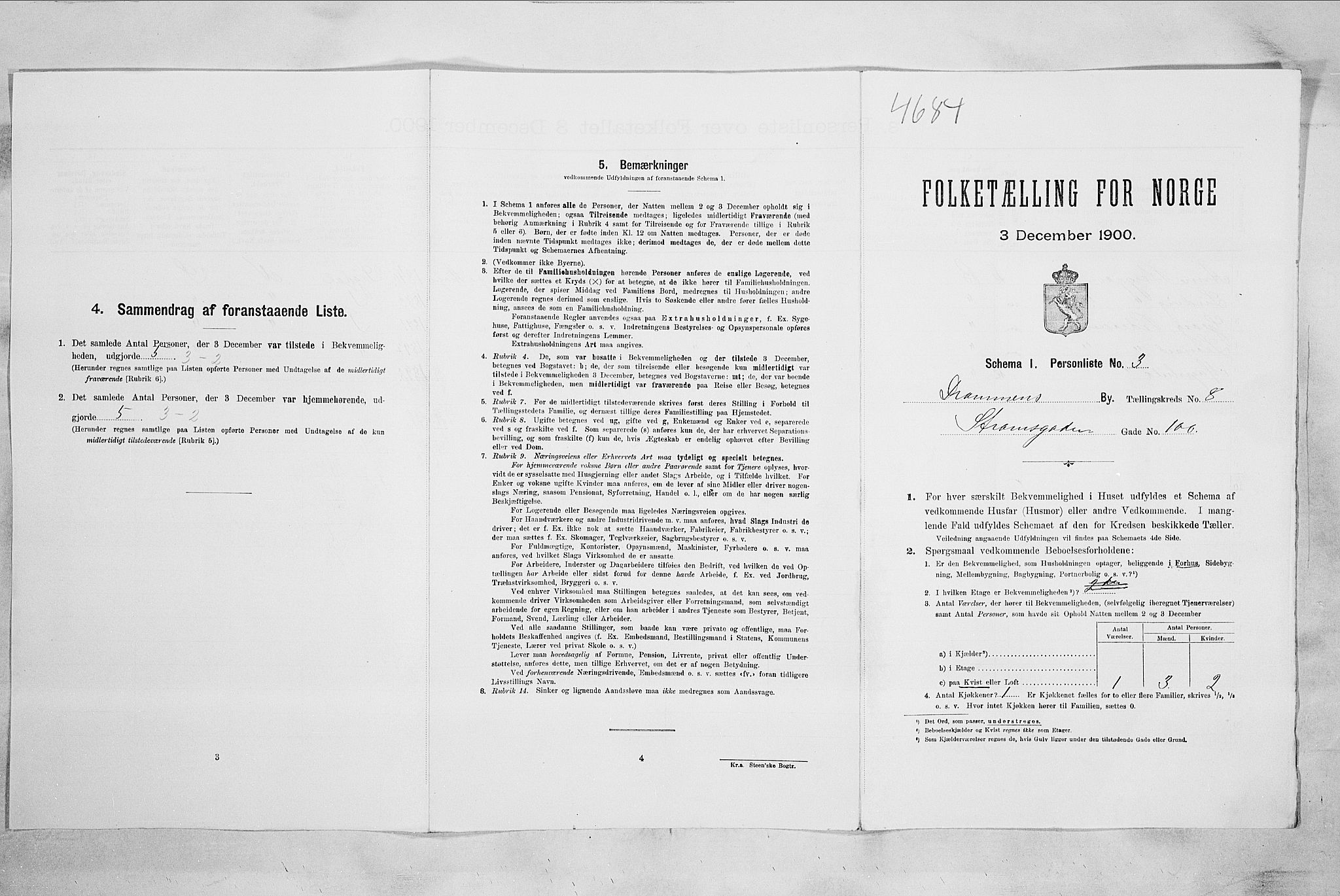 RA, 1900 census for Drammen, 1900, p. 1584