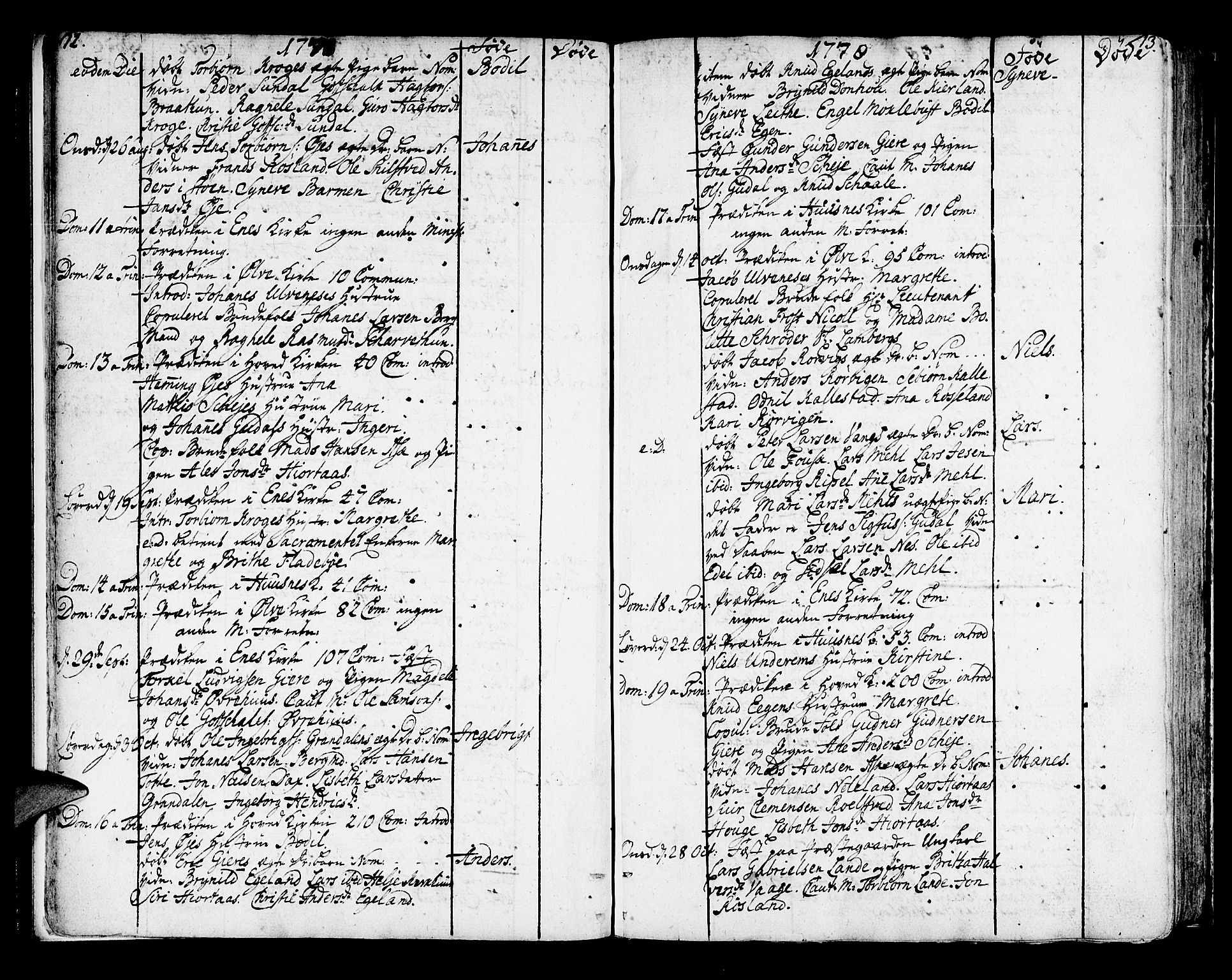 Kvinnherad sokneprestembete, AV/SAB-A-76401/H/Haa: Parish register (official) no. A 4, 1778-1811, p. 12-13