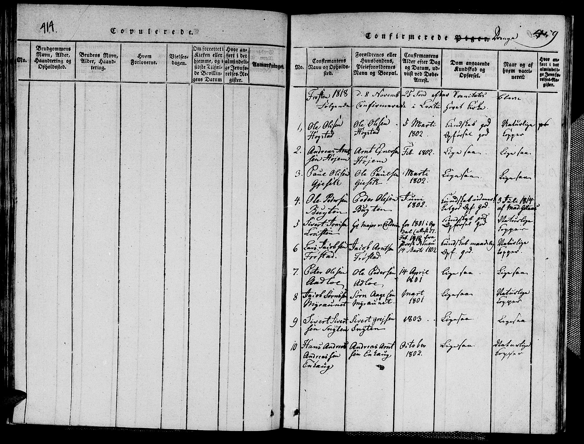 Ministerialprotokoller, klokkerbøker og fødselsregistre - Nord-Trøndelag, SAT/A-1458/713/L0124: Parish register (copy) no. 713C01, 1817-1827, p. 414-459