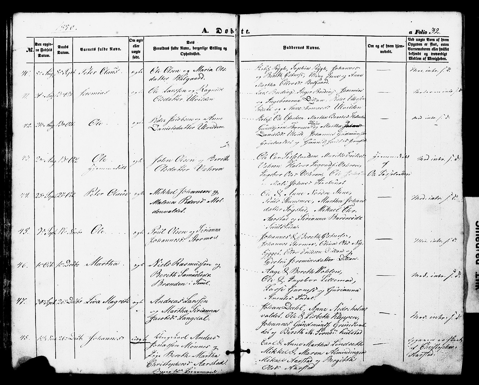 Ministerialprotokoller, klokkerbøker og fødselsregistre - Nord-Trøndelag, SAT/A-1458/724/L0268: Parish register (copy) no. 724C04, 1846-1878, p. 32