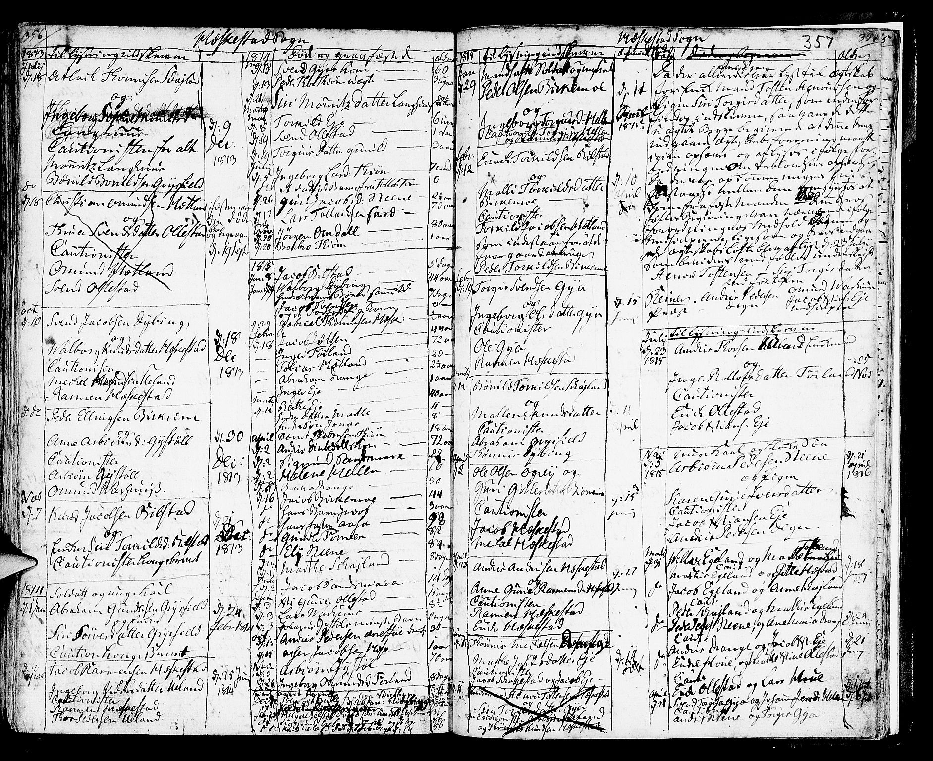 Helleland sokneprestkontor, SAST/A-101810: Parish register (official) no. A 3 /3, 1791-1817, p. 356-357