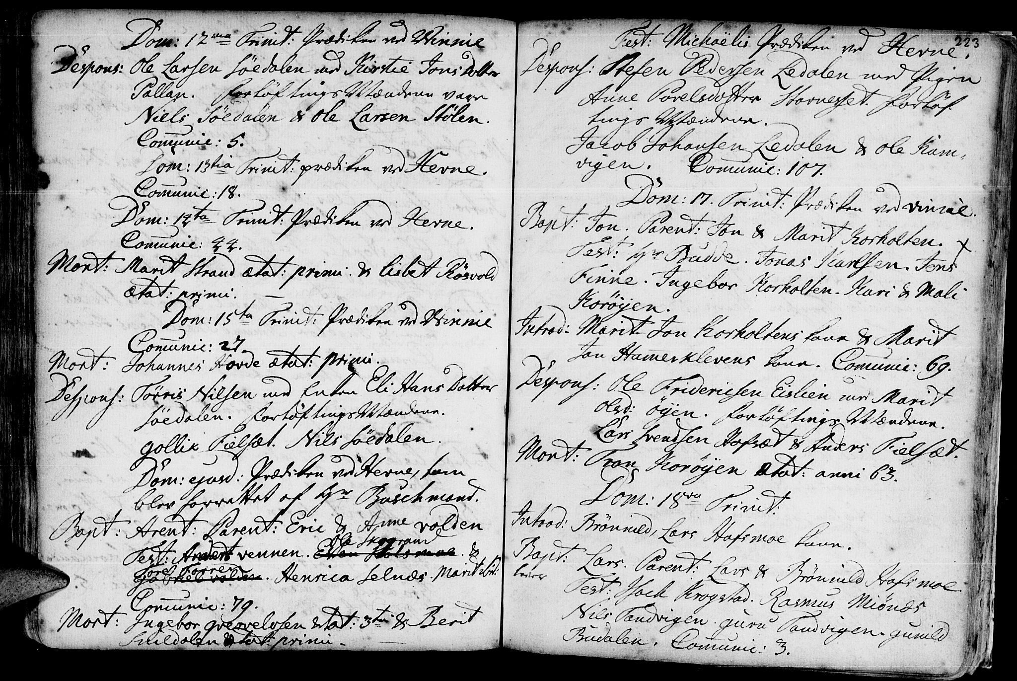 Ministerialprotokoller, klokkerbøker og fødselsregistre - Sør-Trøndelag, SAT/A-1456/630/L0488: Parish register (official) no. 630A01, 1717-1756, p. 222-223
