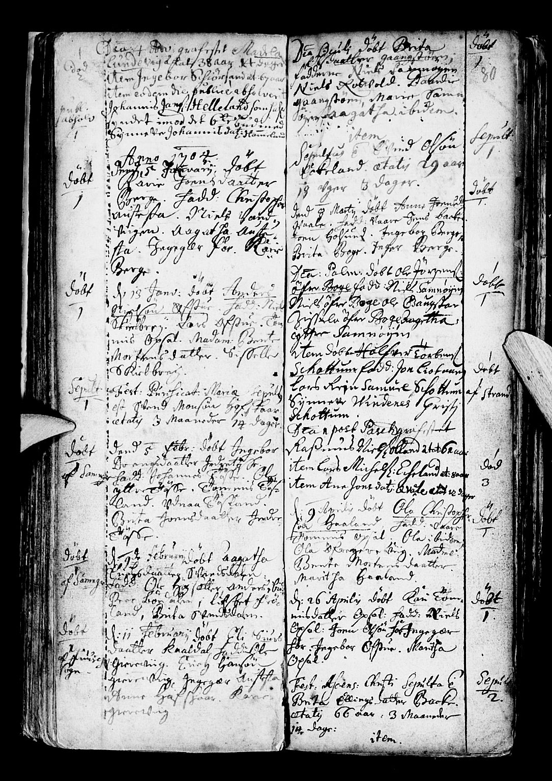 Os sokneprestembete, SAB/A-99929: Parish register (official) no. A 6, 1669-1719, p. 80