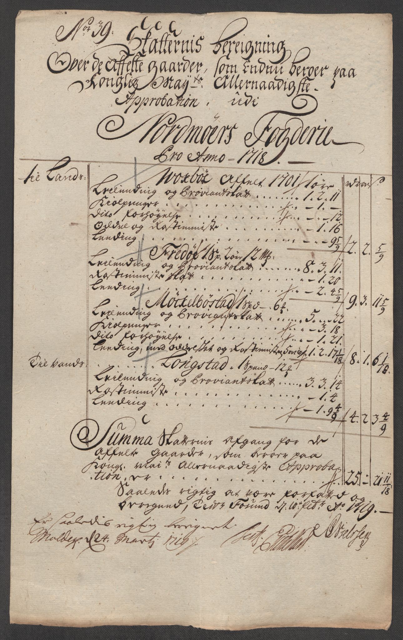 Rentekammeret inntil 1814, Reviderte regnskaper, Fogderegnskap, RA/EA-4092/R56/L3751: Fogderegnskap Nordmøre, 1718, p. 247
