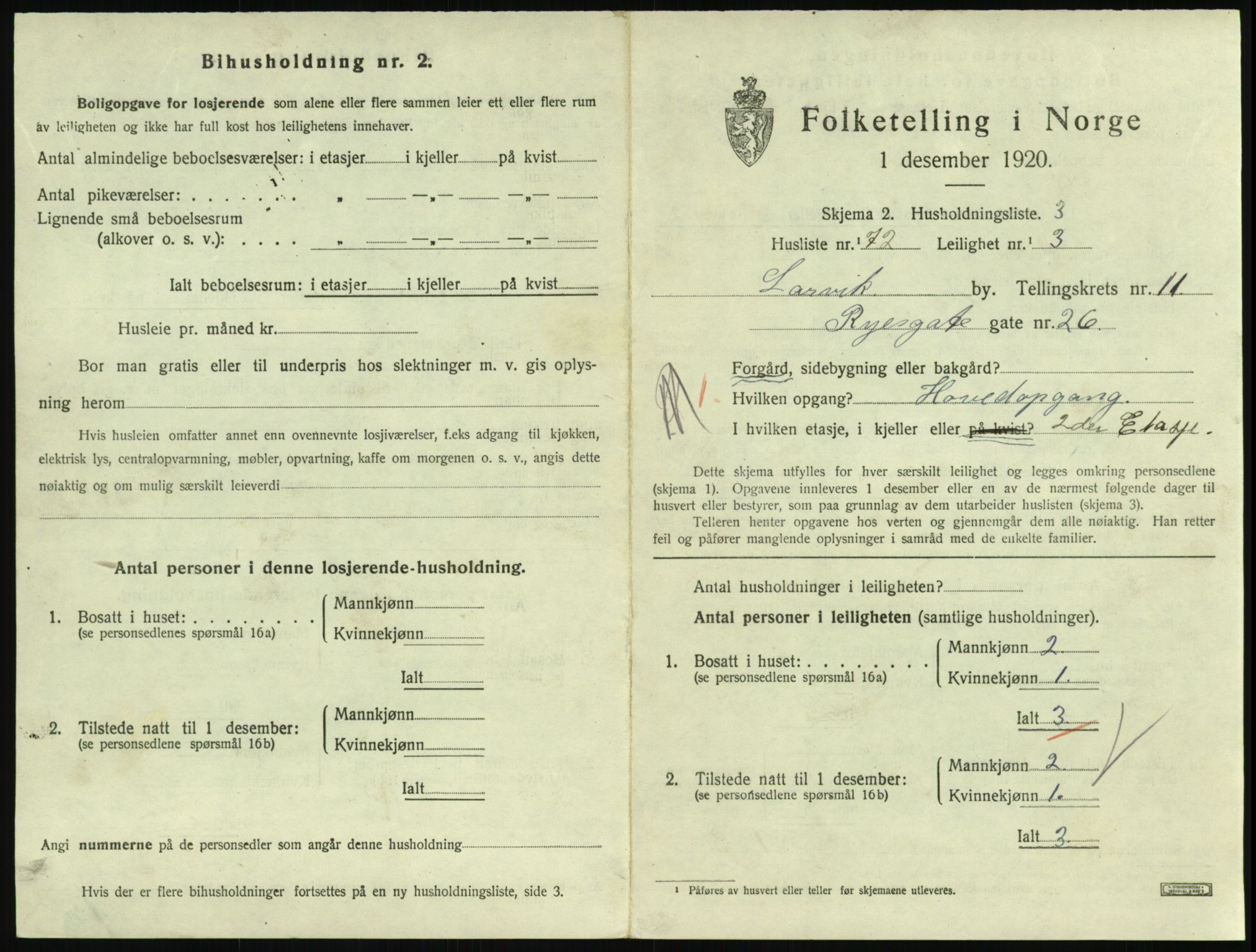 SAKO, 1920 census for Larvik, 1920, p. 8222