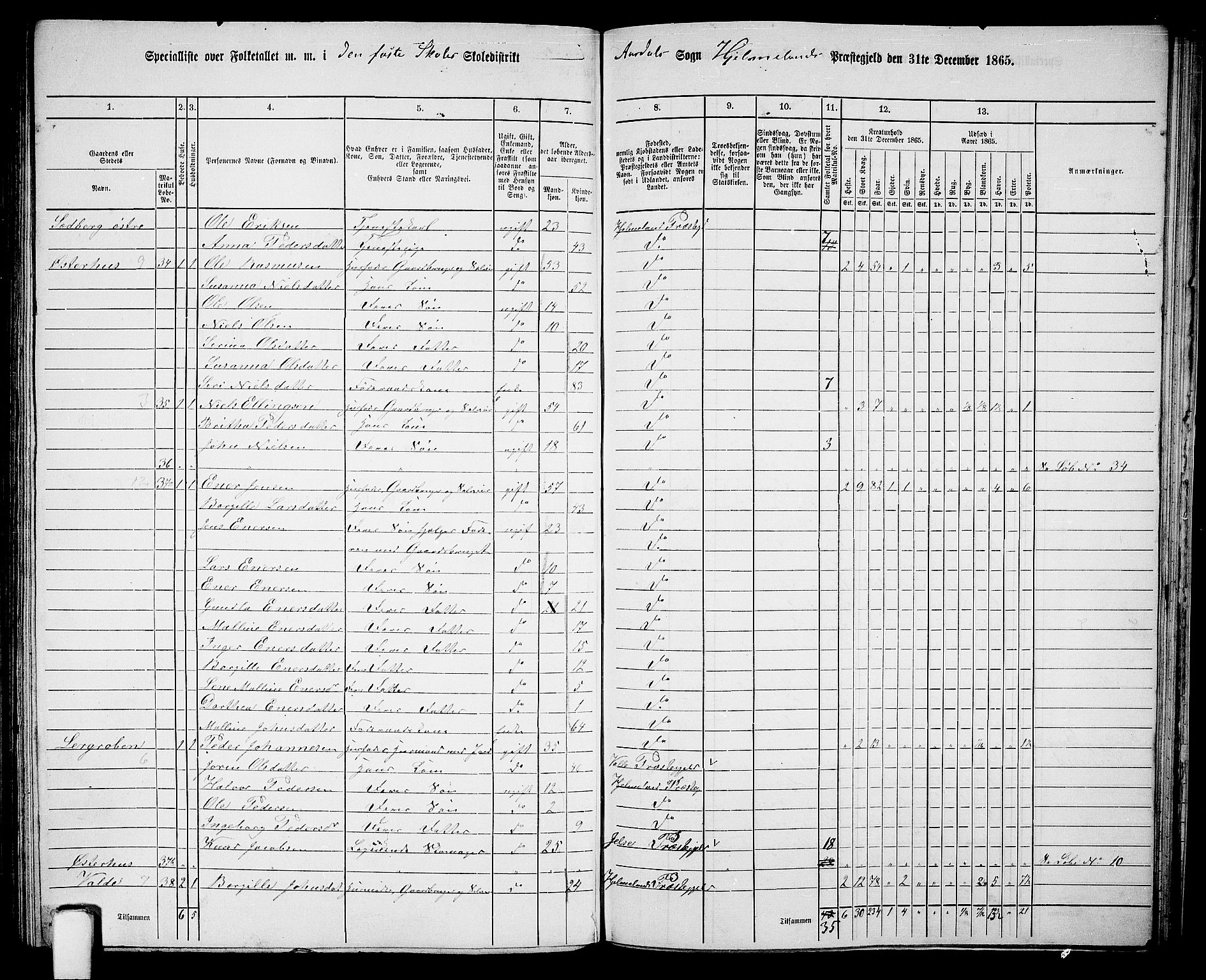 RA, 1865 census for Hjelmeland, 1865, p. 163