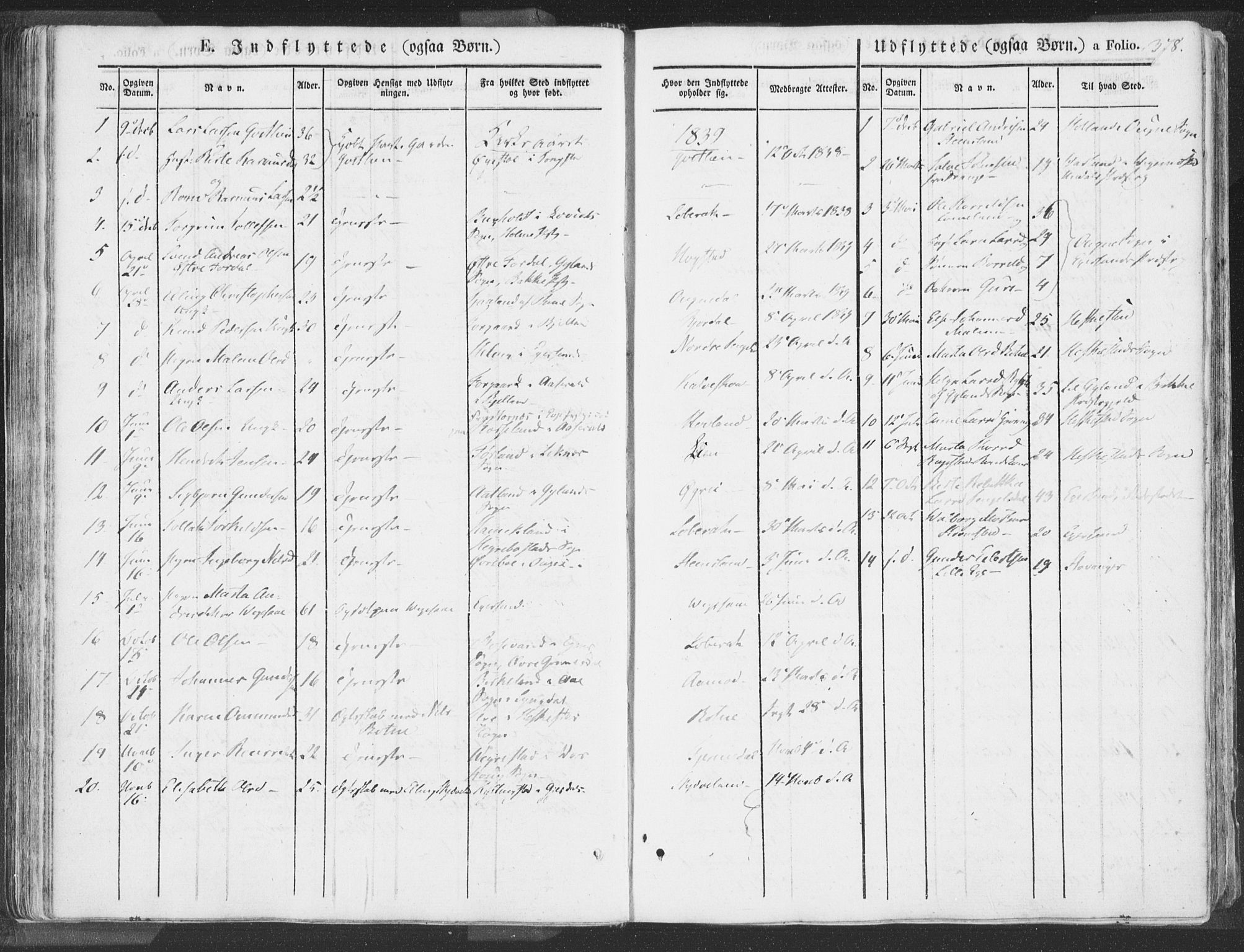Helleland sokneprestkontor, SAST/A-101810: Parish register (official) no. A 6.2, 1834-1863, p. 378