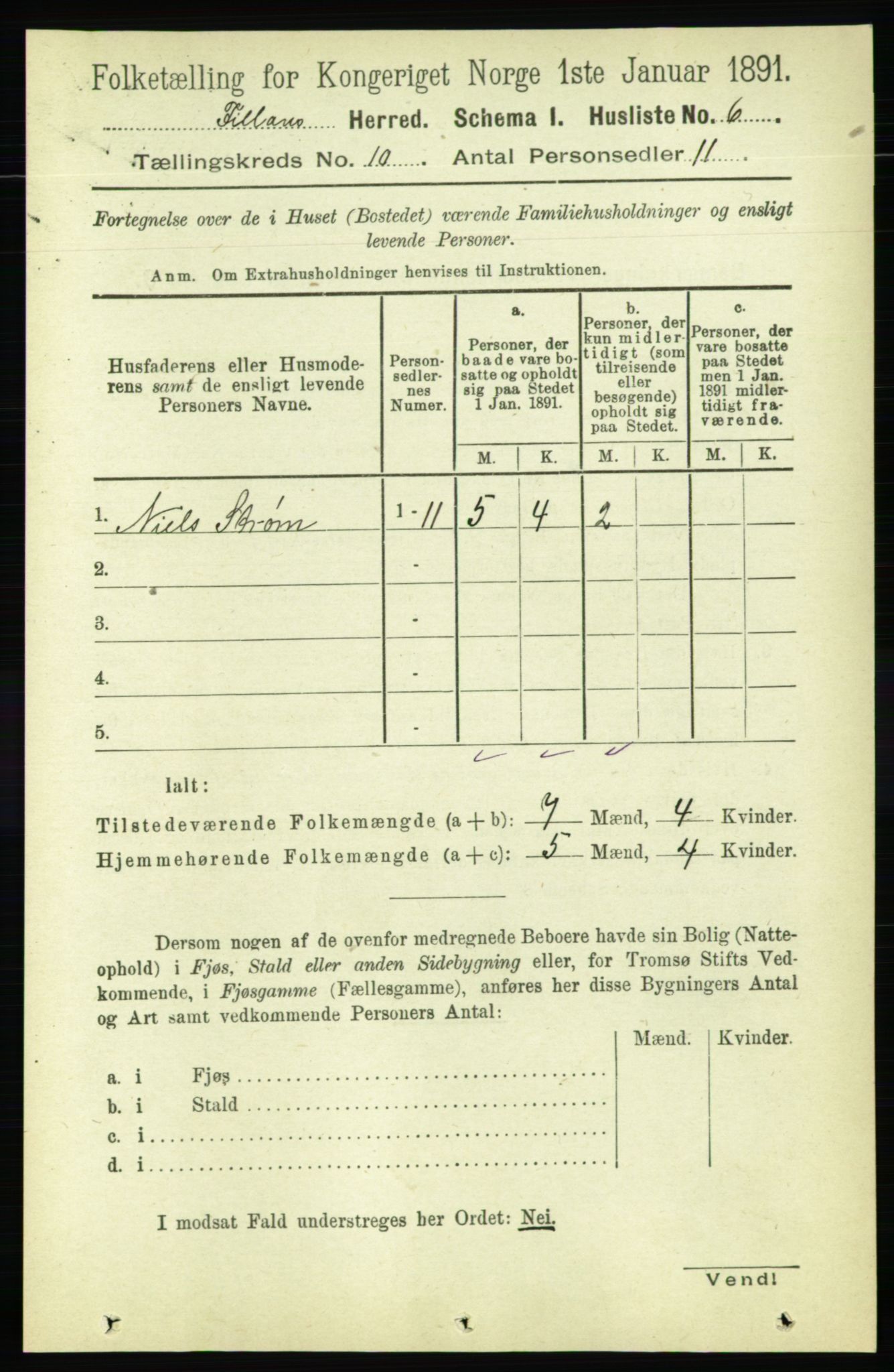 RA, 1891 census for 1616 Fillan, 1891, p. 2764