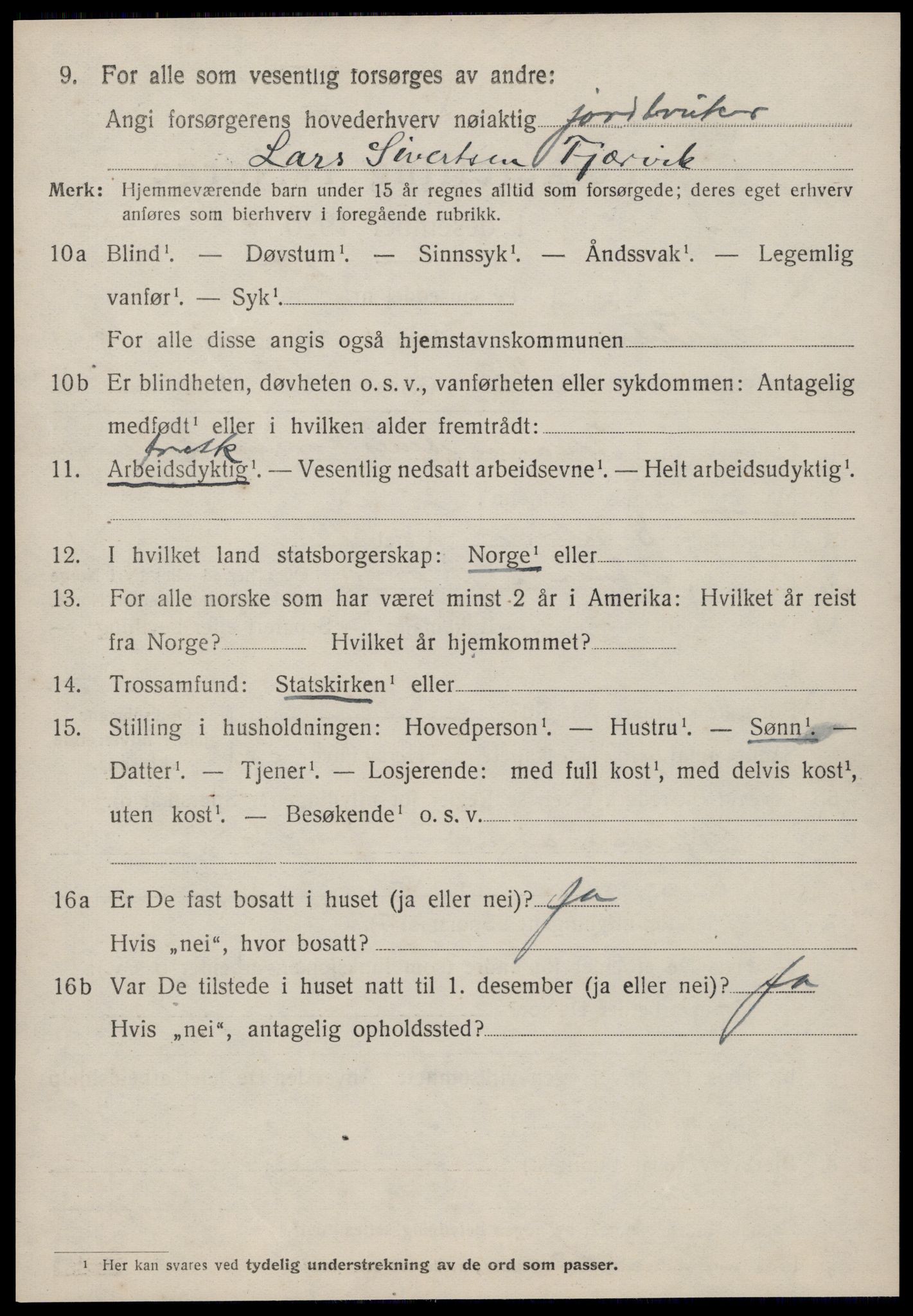 SAT, 1920 census for Halsa, 1920, p. 2546