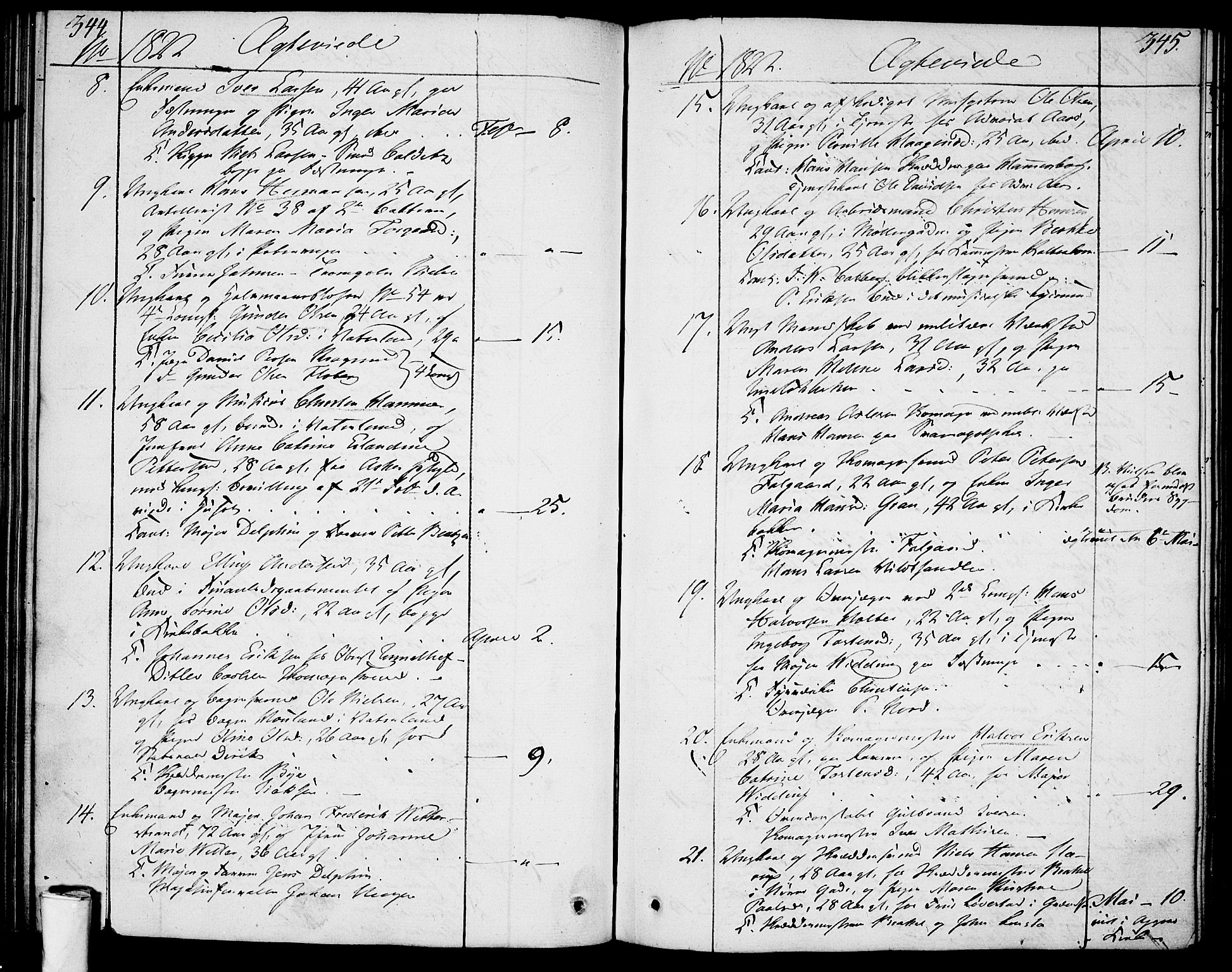 Garnisonsmenigheten Kirkebøker, AV/SAO-A-10846/F/Fa/L0004: Parish register (official) no. 4, 1820-1828, p. 344-345