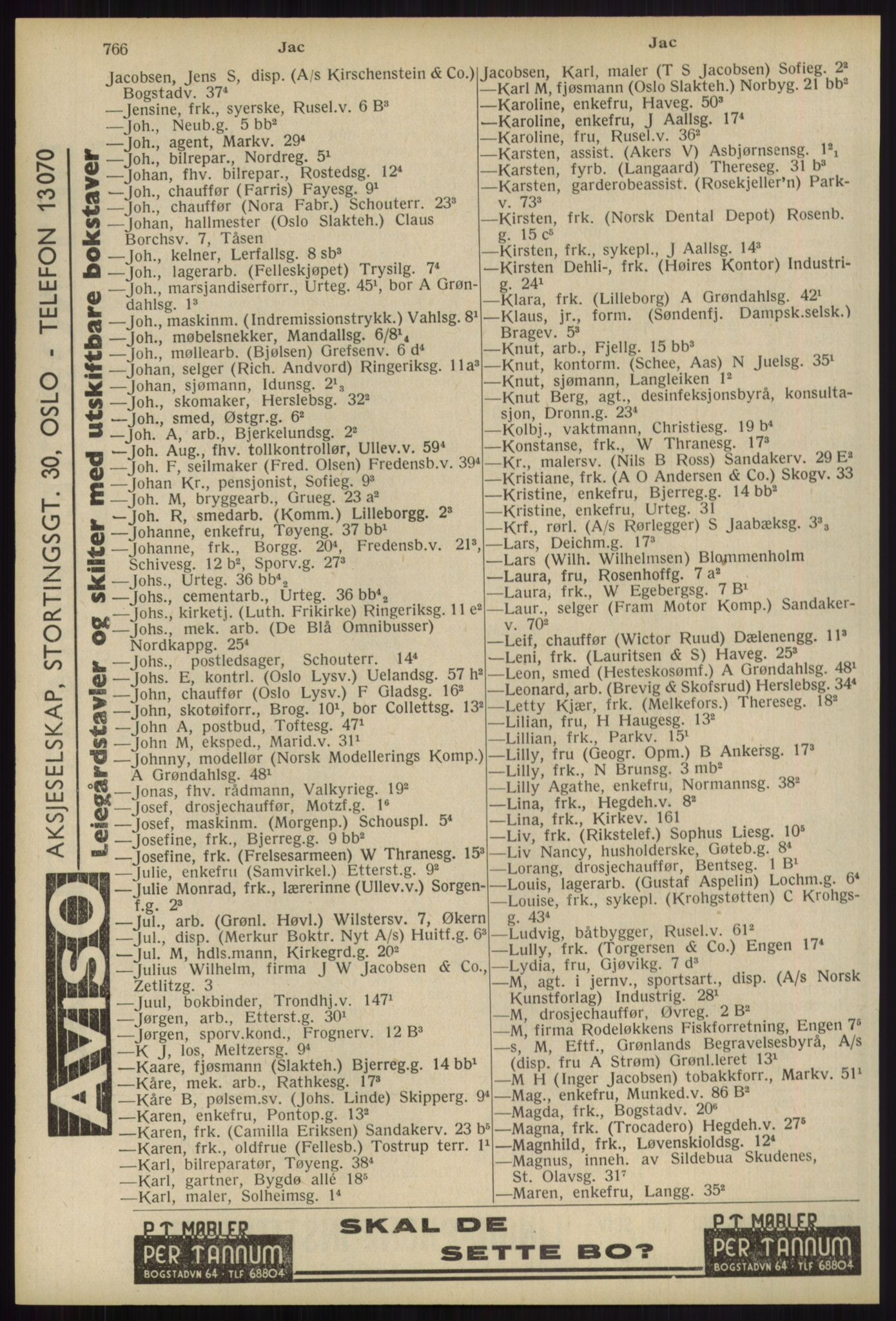 Kristiania/Oslo adressebok, PUBL/-, 1939, p. 766