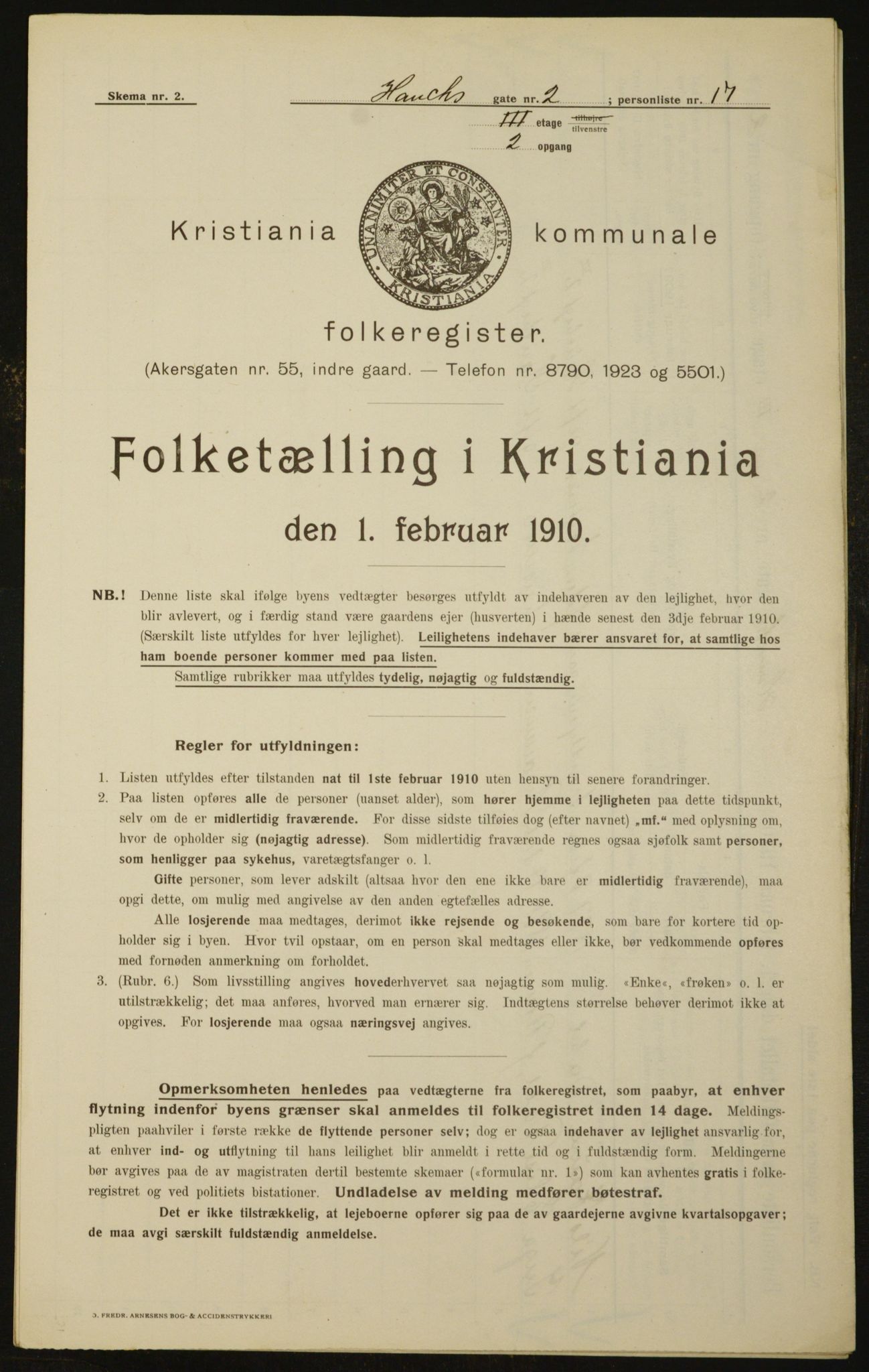 OBA, Municipal Census 1910 for Kristiania, 1910, p. 33250