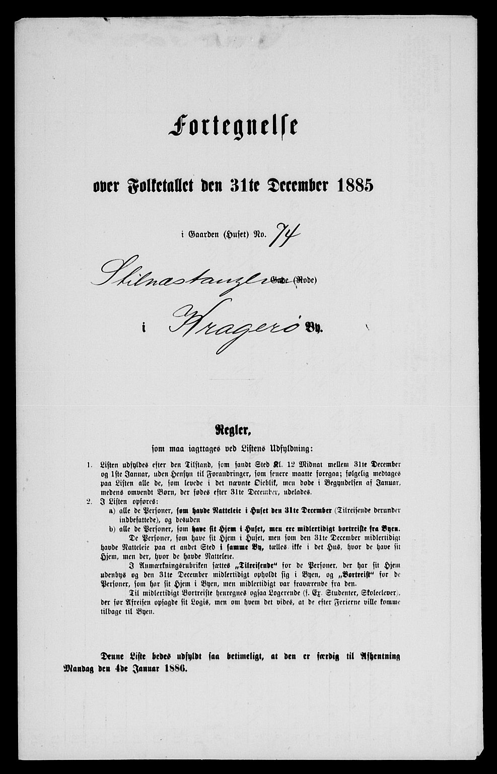 SAKO, 1885 census for 0801 Kragerø, 1885, p. 155