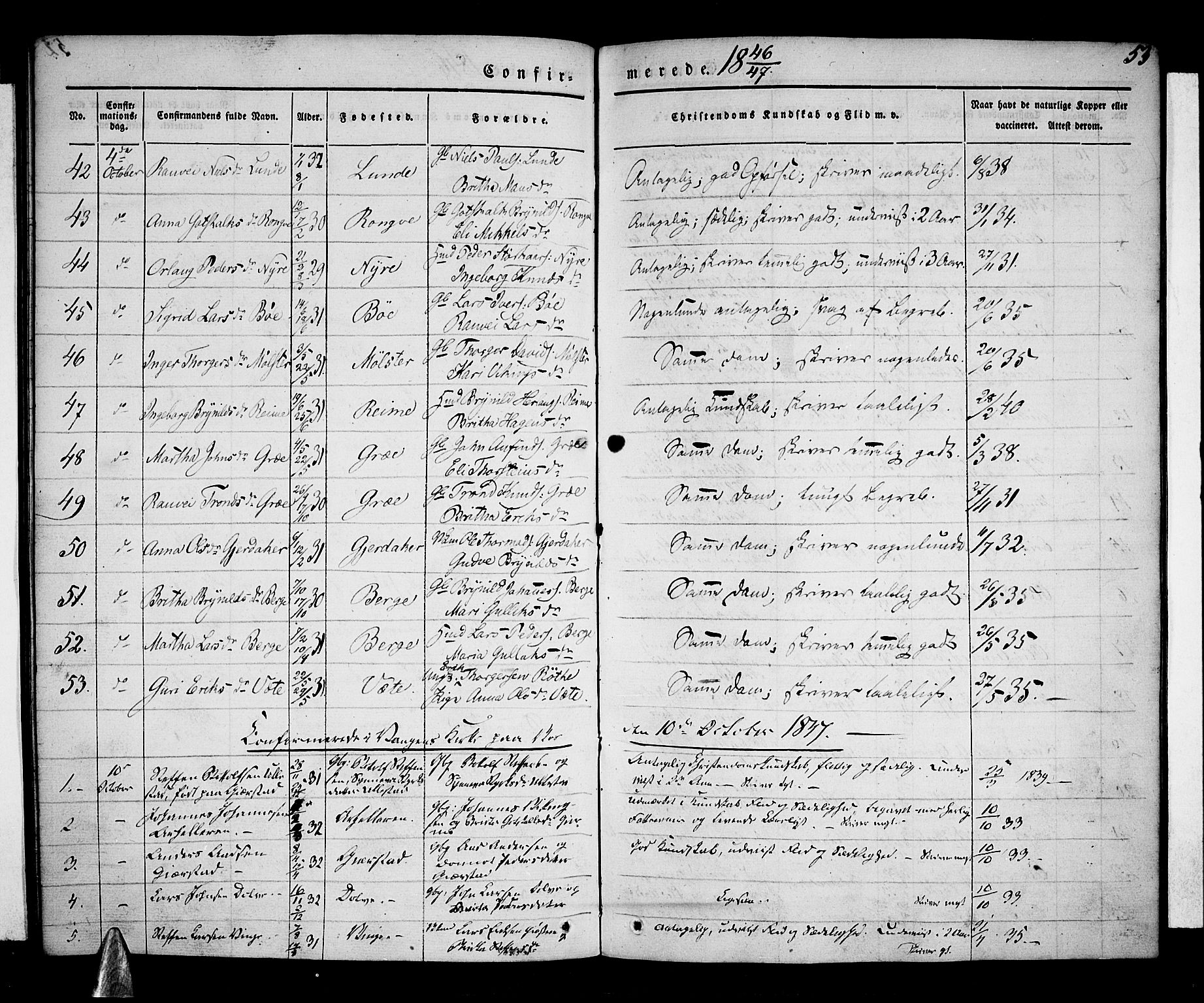 Voss sokneprestembete, AV/SAB-A-79001/H/Haa: Parish register (official) no. A 14, 1837-1847, p. 53