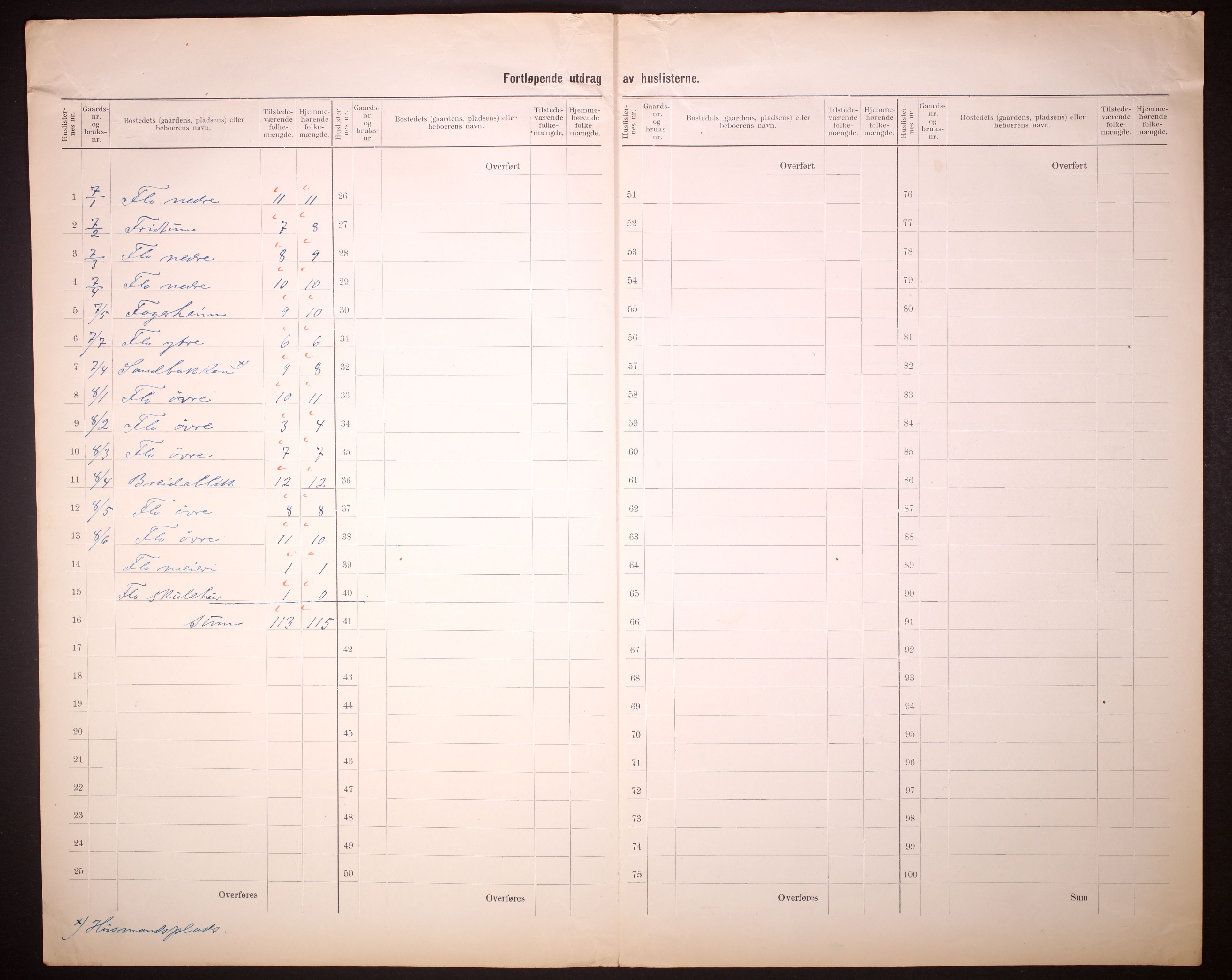 RA, 1910 census for Stryn, 1910, p. 8