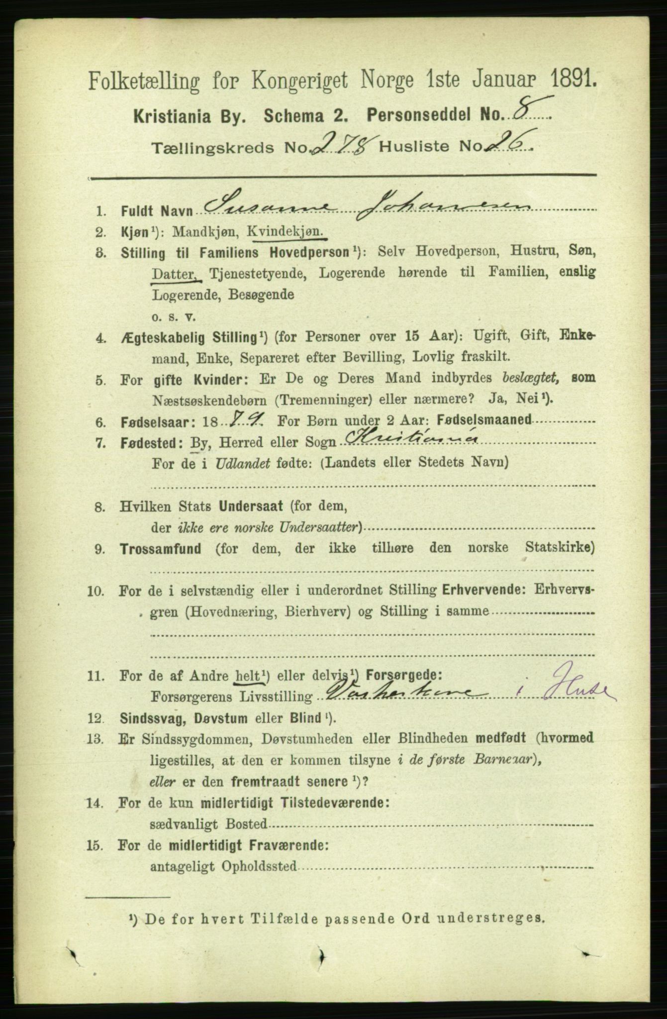 RA, 1891 census for 0301 Kristiania, 1891, p. 169262