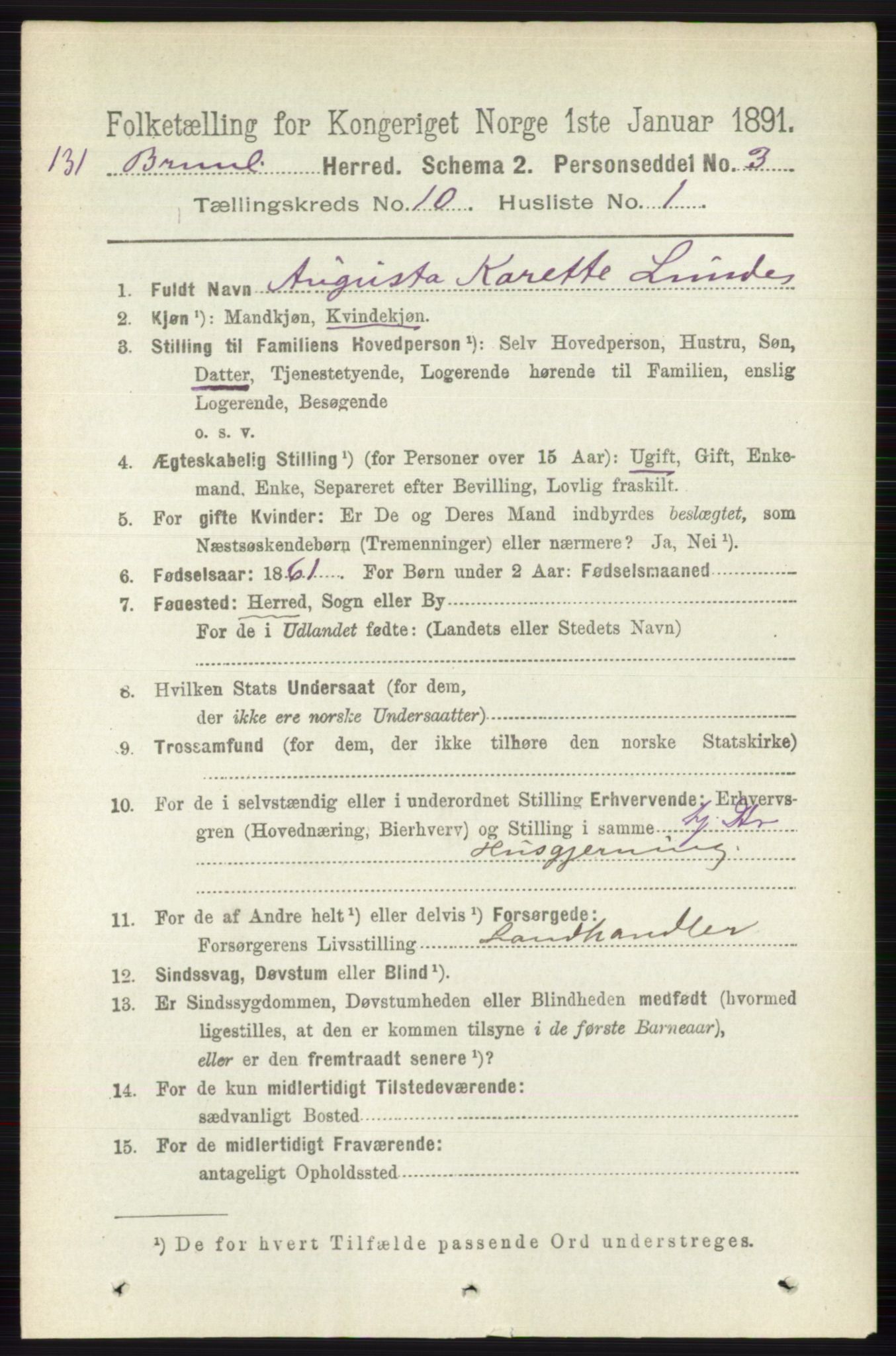 RA, 1891 census for 0726 Brunlanes, 1891, p. 4795