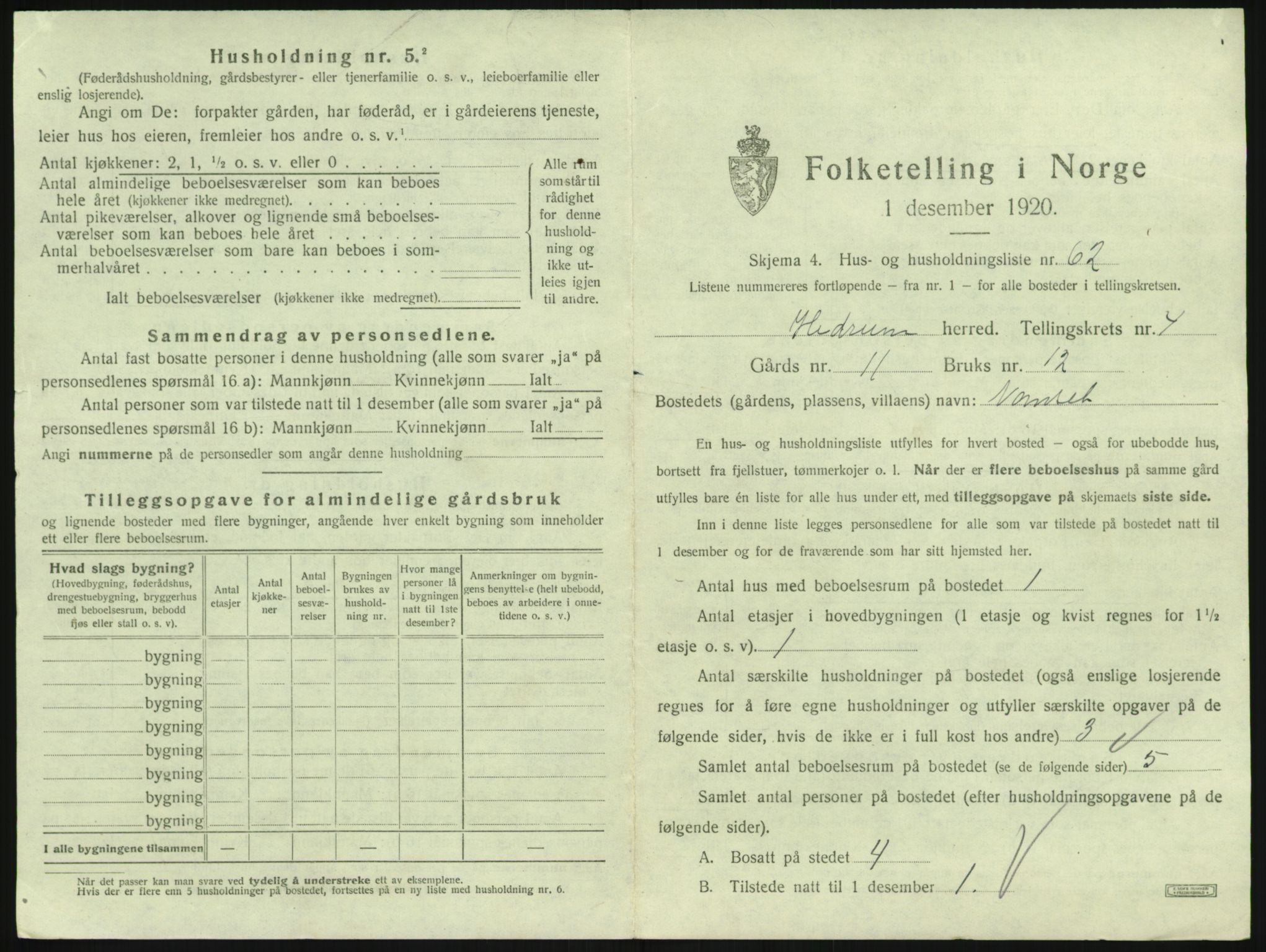 SAKO, 1920 census for Hedrum, 1920, p. 479