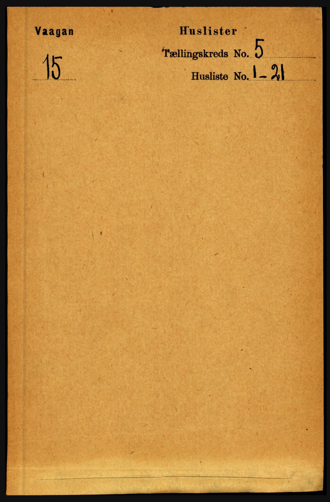 RA, 1891 census for 1865 Vågan, 1891, p. 1549