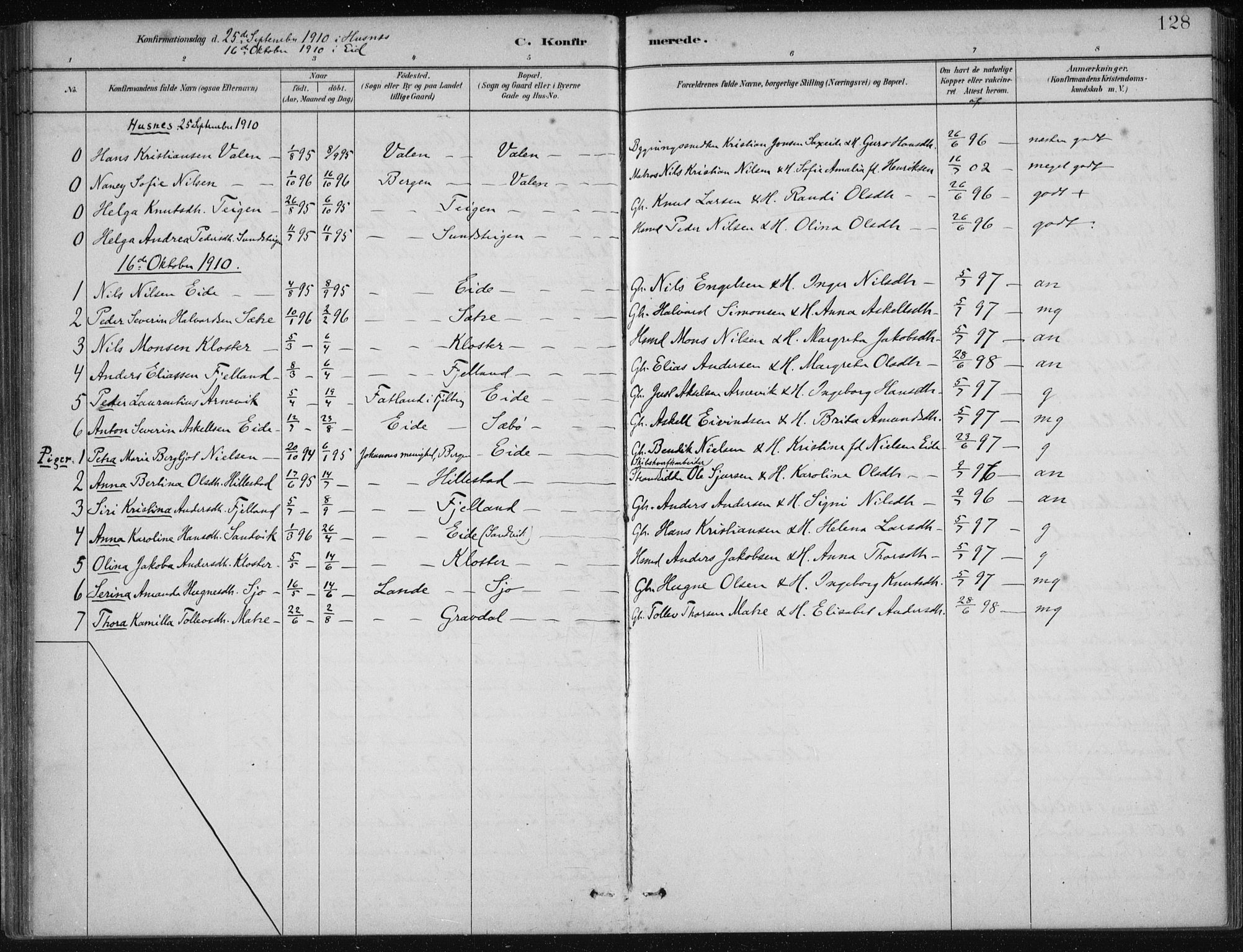 Fjelberg sokneprestembete, SAB/A-75201/H/Haa: Parish register (official) no. C  1, 1879-1918, p. 128