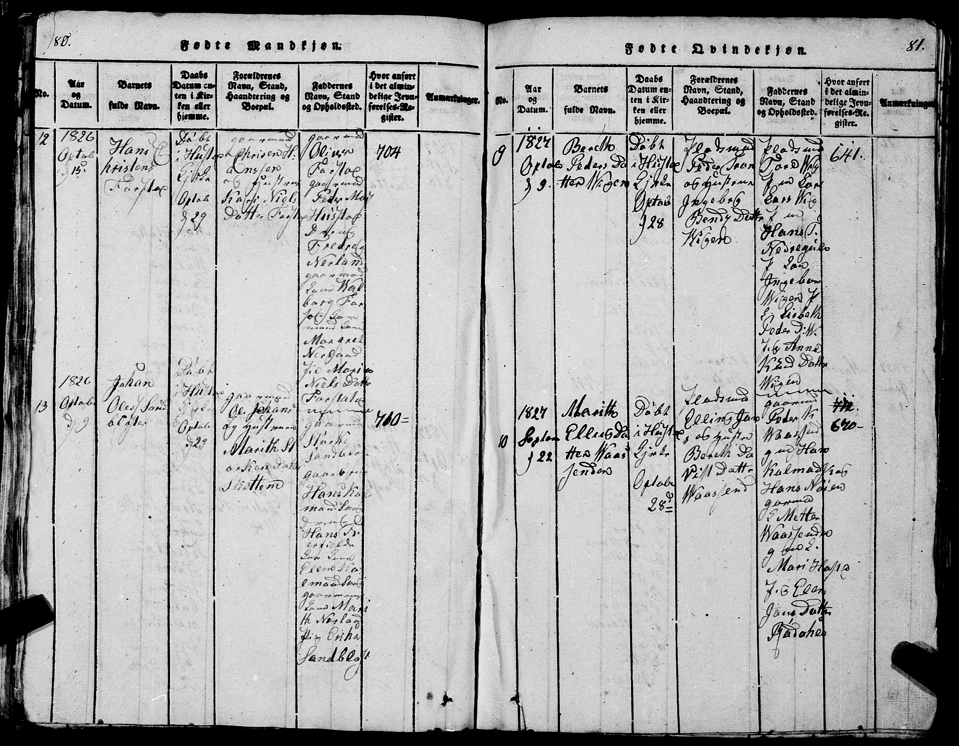 Ministerialprotokoller, klokkerbøker og fødselsregistre - Møre og Romsdal, SAT/A-1454/567/L0781: Parish register (copy) no. 567C01, 1818-1845, p. 80-81