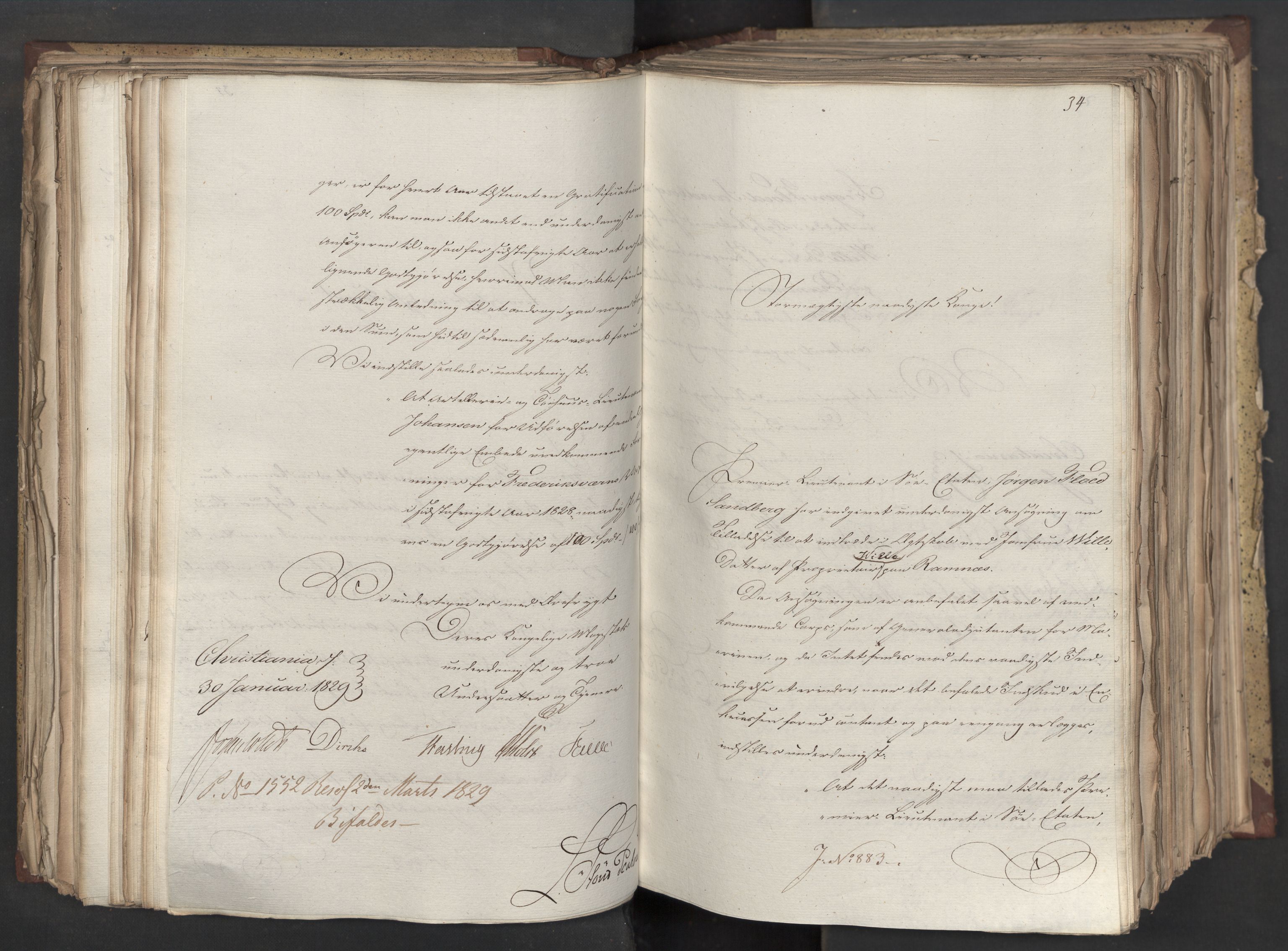 Statsrådsavdelingen i Stockholm, AV/RA-S-1003/D/Da/L0058: Regjeringsinnstillinger nr. 808-1073, 1829, p. 240