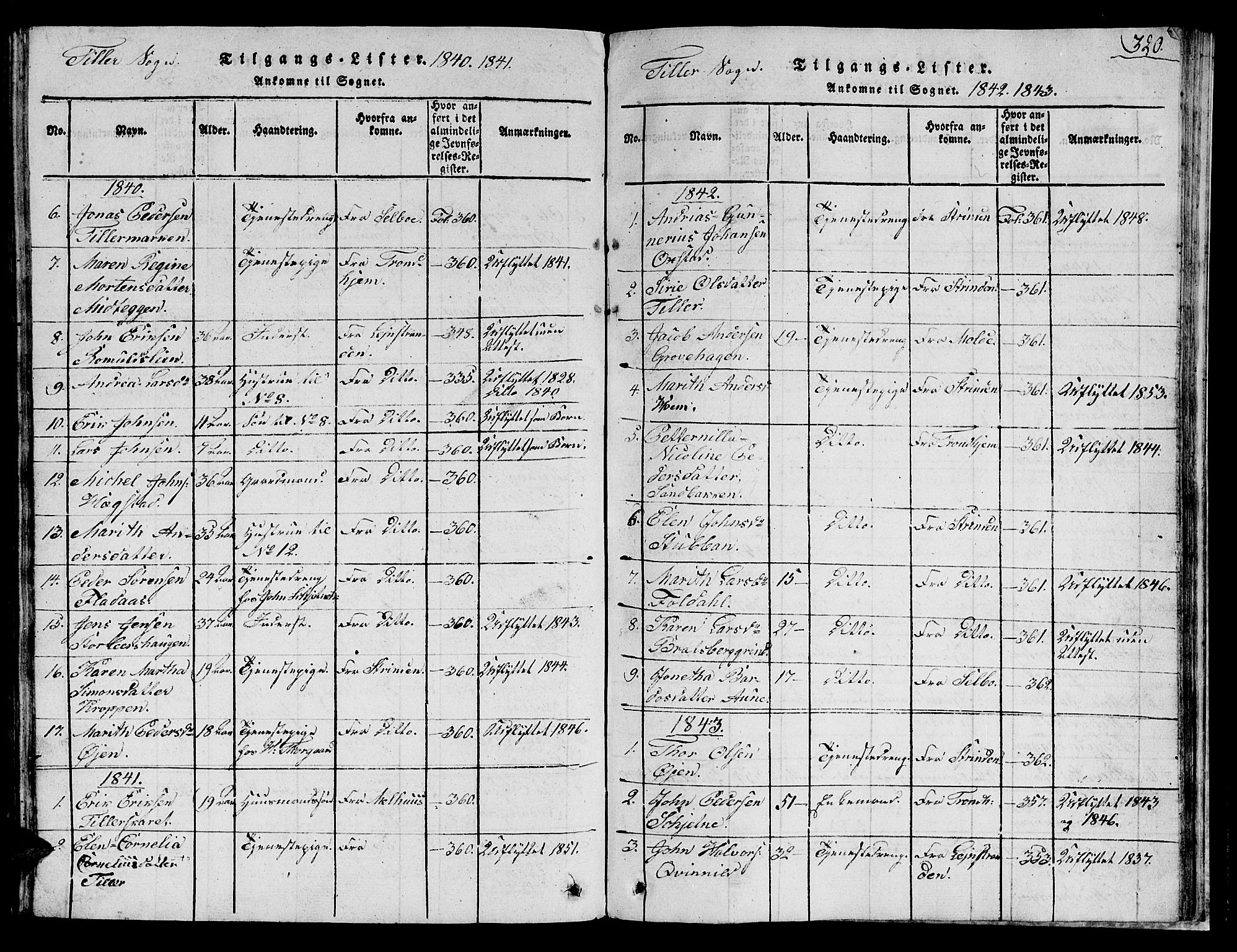 Ministerialprotokoller, klokkerbøker og fødselsregistre - Sør-Trøndelag, SAT/A-1456/621/L0458: Parish register (copy) no. 621C01, 1816-1865, p. 320