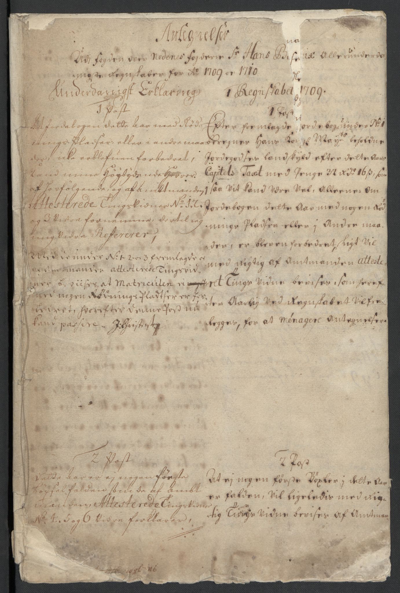 Rentekammeret inntil 1814, Reviderte regnskaper, Fogderegnskap, AV/RA-EA-4092/R39/L2319: Fogderegnskap Nedenes, 1710-1711, p. 124