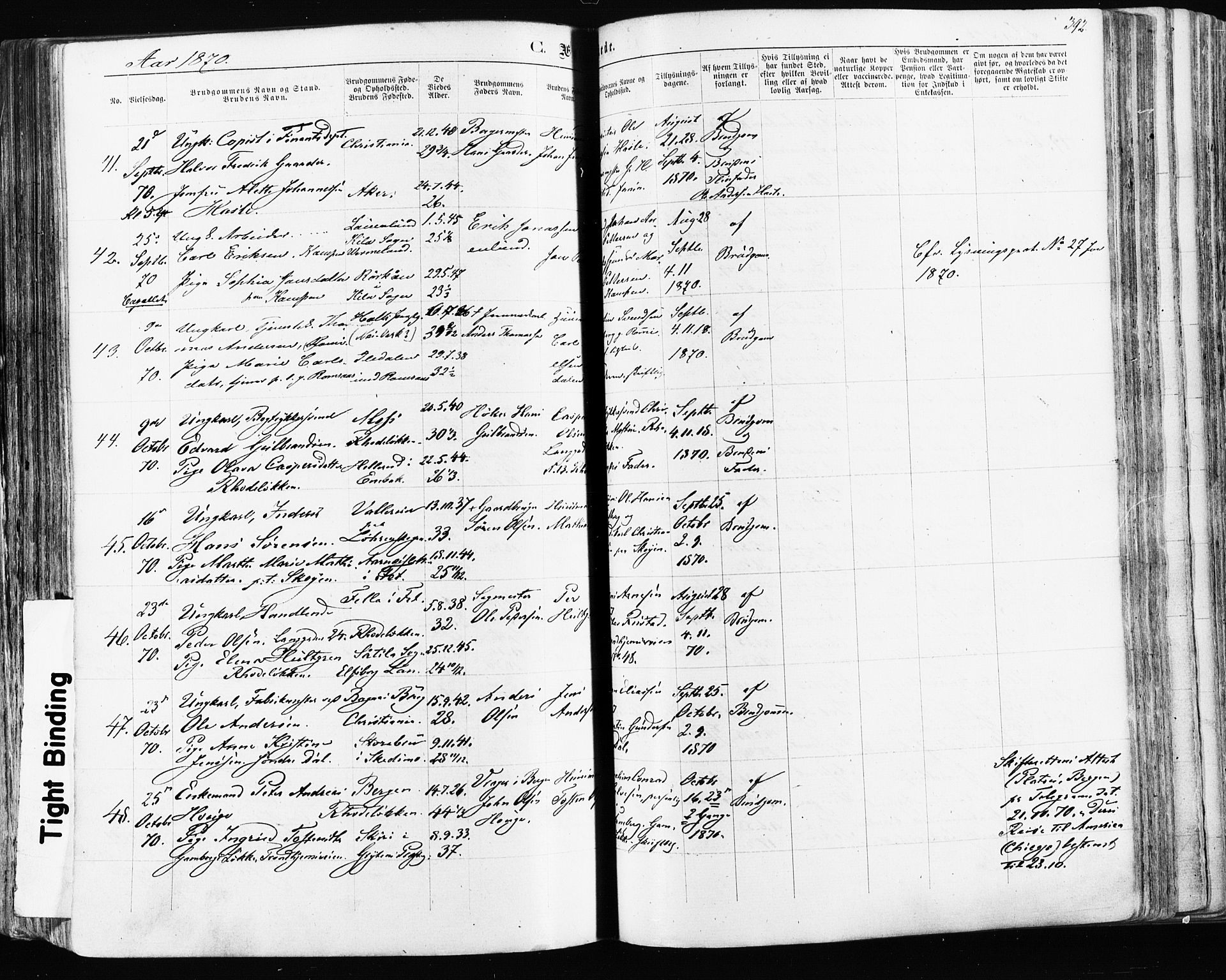 Østre Aker prestekontor Kirkebøker, SAO/A-10840/F/Fa/L0003: Parish register (official) no. I 3, 1869-1875, p. 392