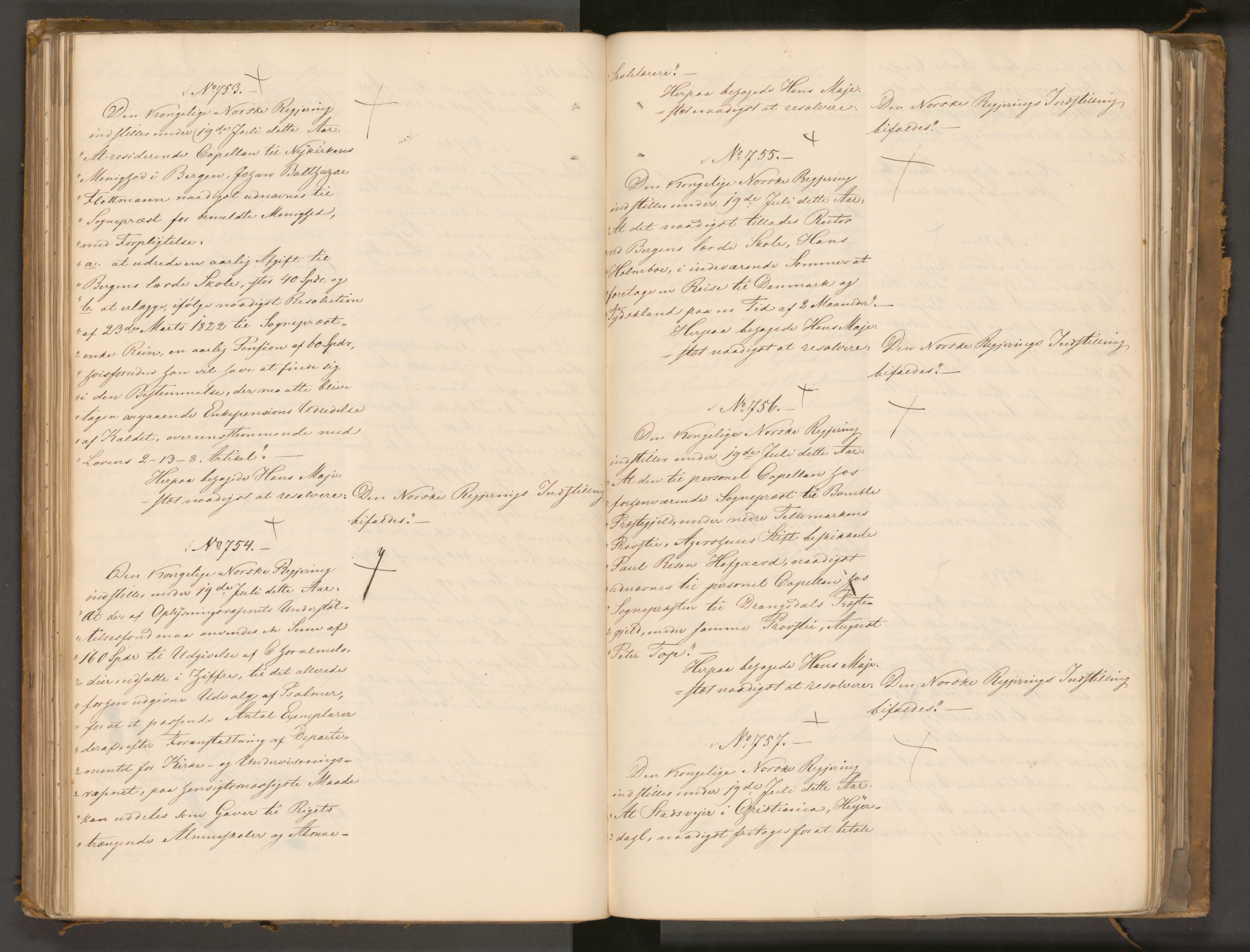 Statsrådssekretariatet, AV/RA-S-1001/A/Ab/L0043: Kgl. res. nr. 632-1192, 2. halvår, 1836