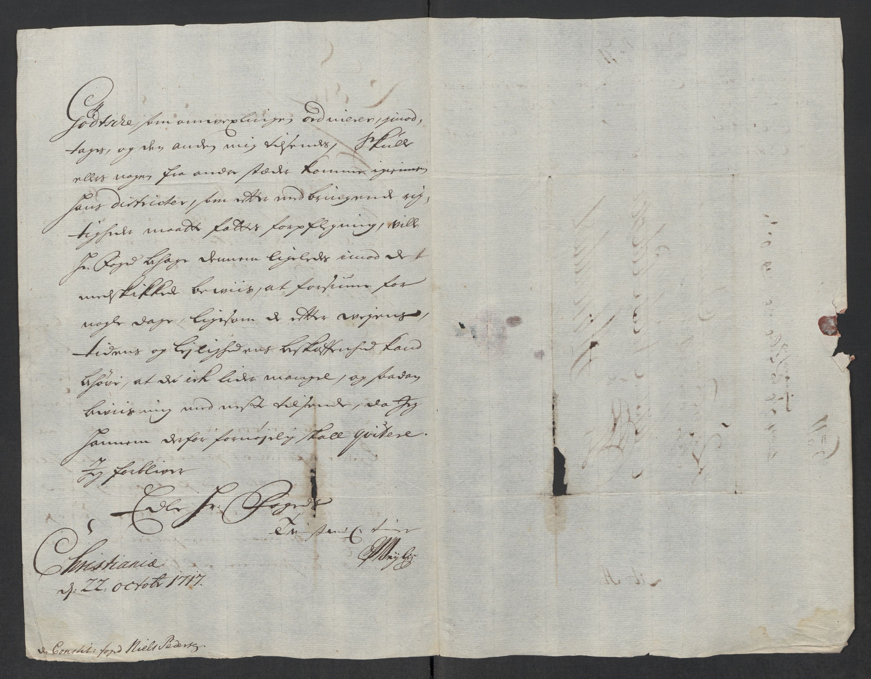 Rentekammeret inntil 1814, Reviderte regnskaper, Fogderegnskap, AV/RA-EA-4092/R39/L2326: Fogderegnskap Nedenes, 1717, p. 414