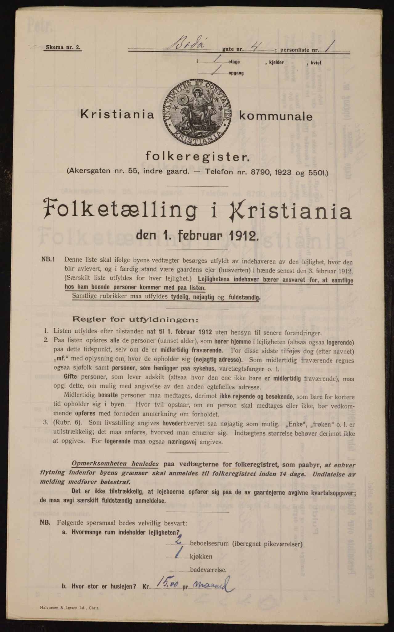 OBA, Municipal Census 1912 for Kristiania, 1912, p. 6595