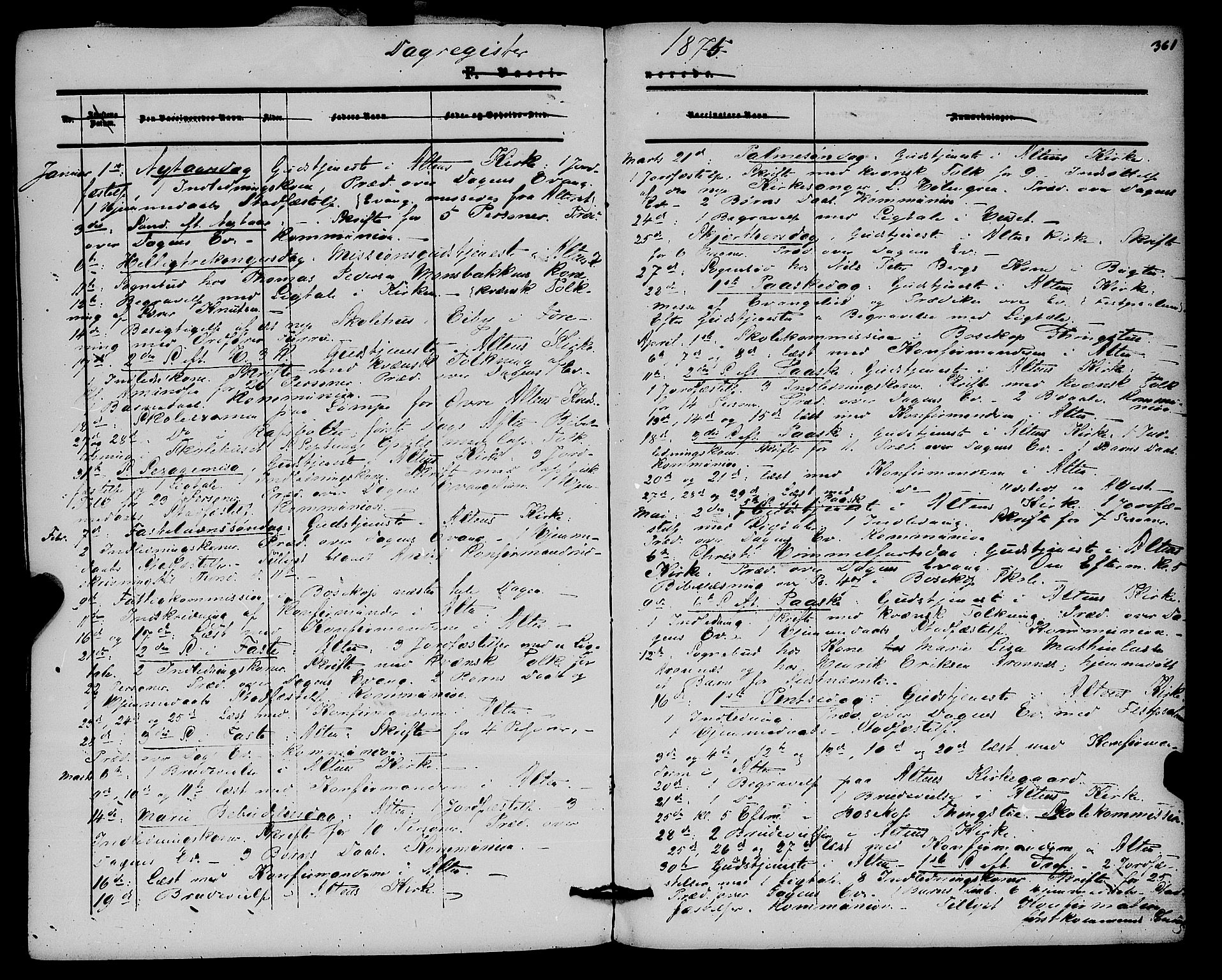 Alta sokneprestkontor, SATØ/S-1338/H/Ha/L0001.kirke: Parish register (official) no. 1, 1858-1878, p. 361