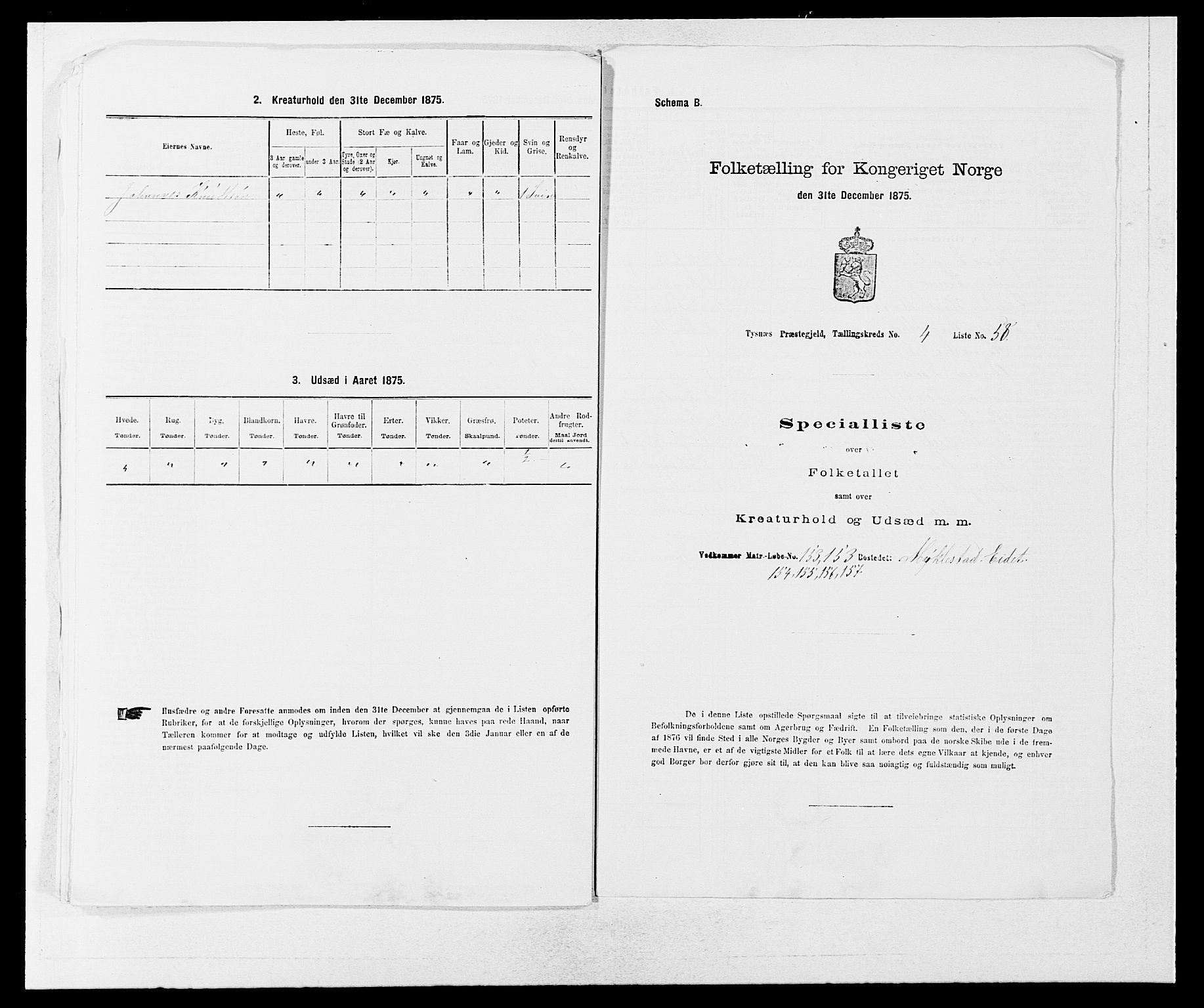 SAB, 1875 census for 1223P Tysnes, 1875, p. 544