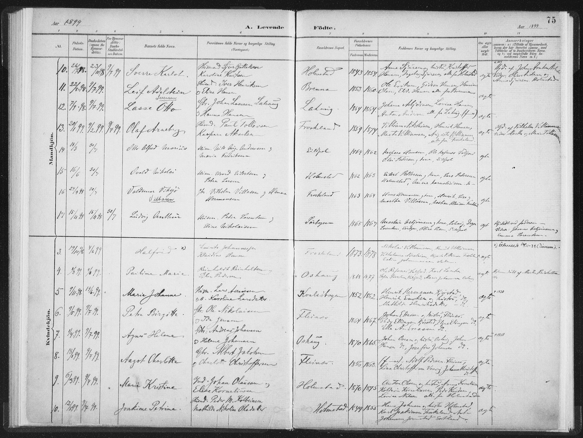 Ministerialprotokoller, klokkerbøker og fødselsregistre - Nordland, AV/SAT-A-1459/890/L1286: Parish register (official) no. 890A01, 1882-1902, p. 75