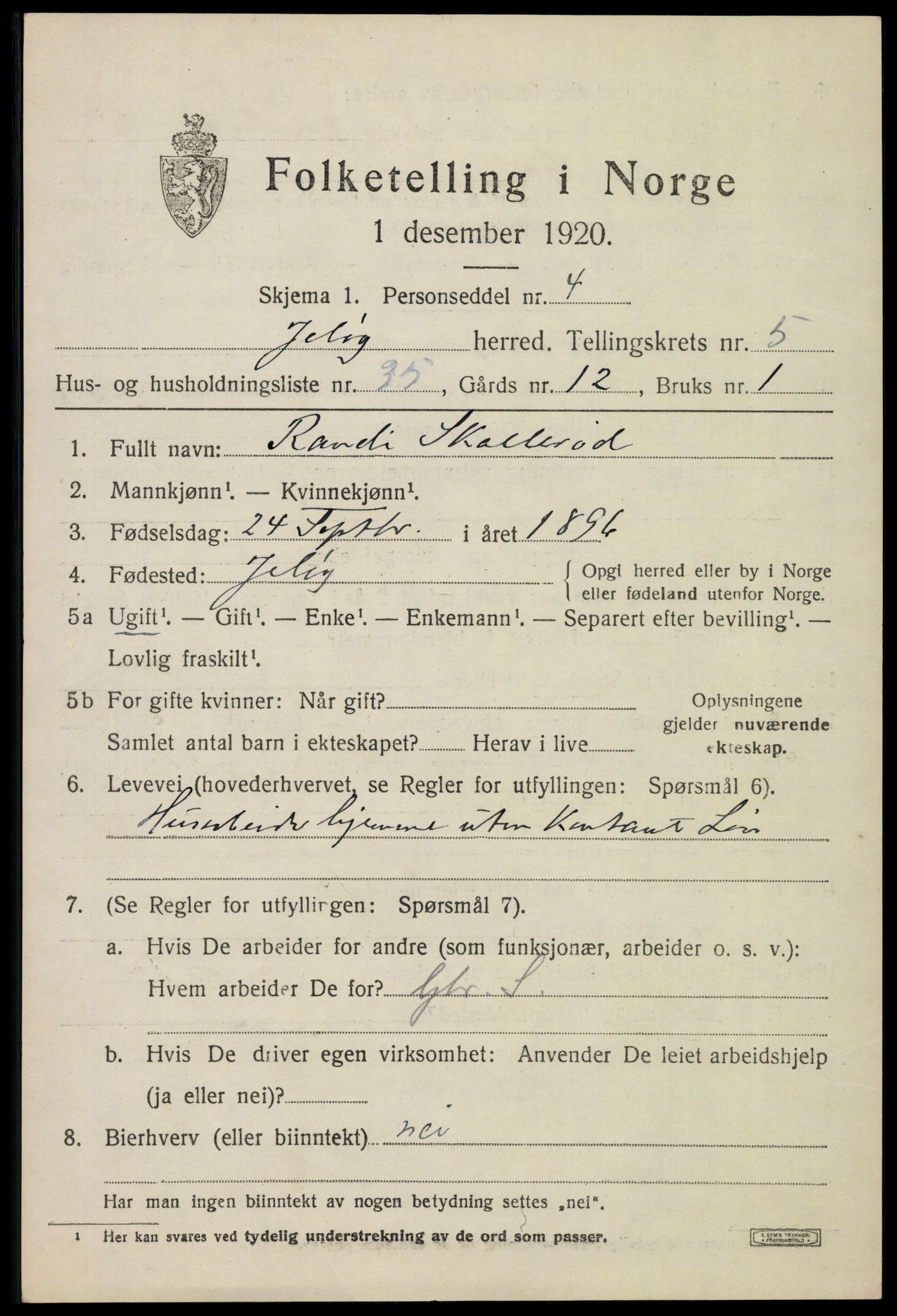 SAO, 1920 census for Moss land district, 1920, p. 6647