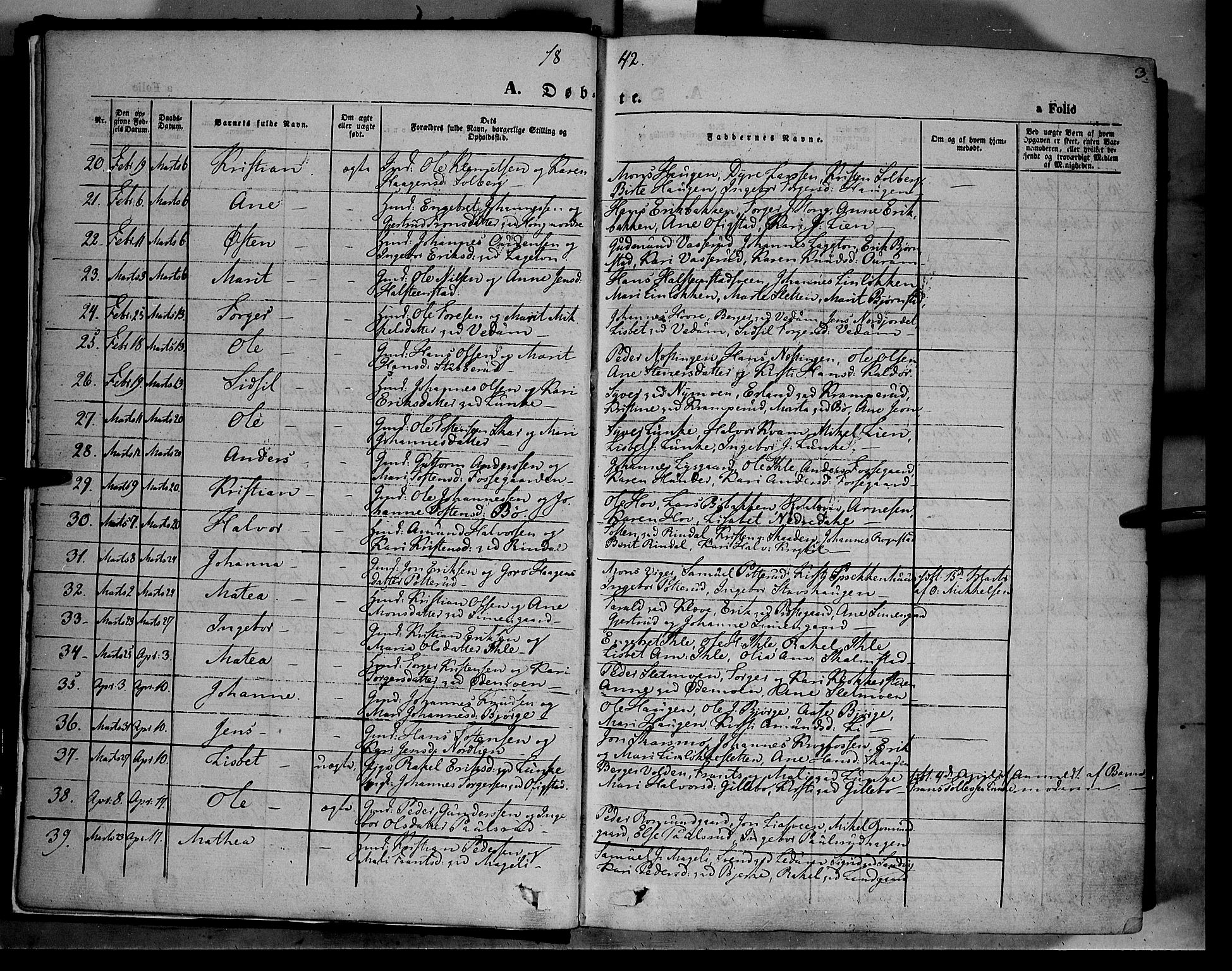 Øyer prestekontor, SAH/PREST-084/H/Ha/Haa/L0005: Parish register (official) no. 5, 1842-1857, p. 3