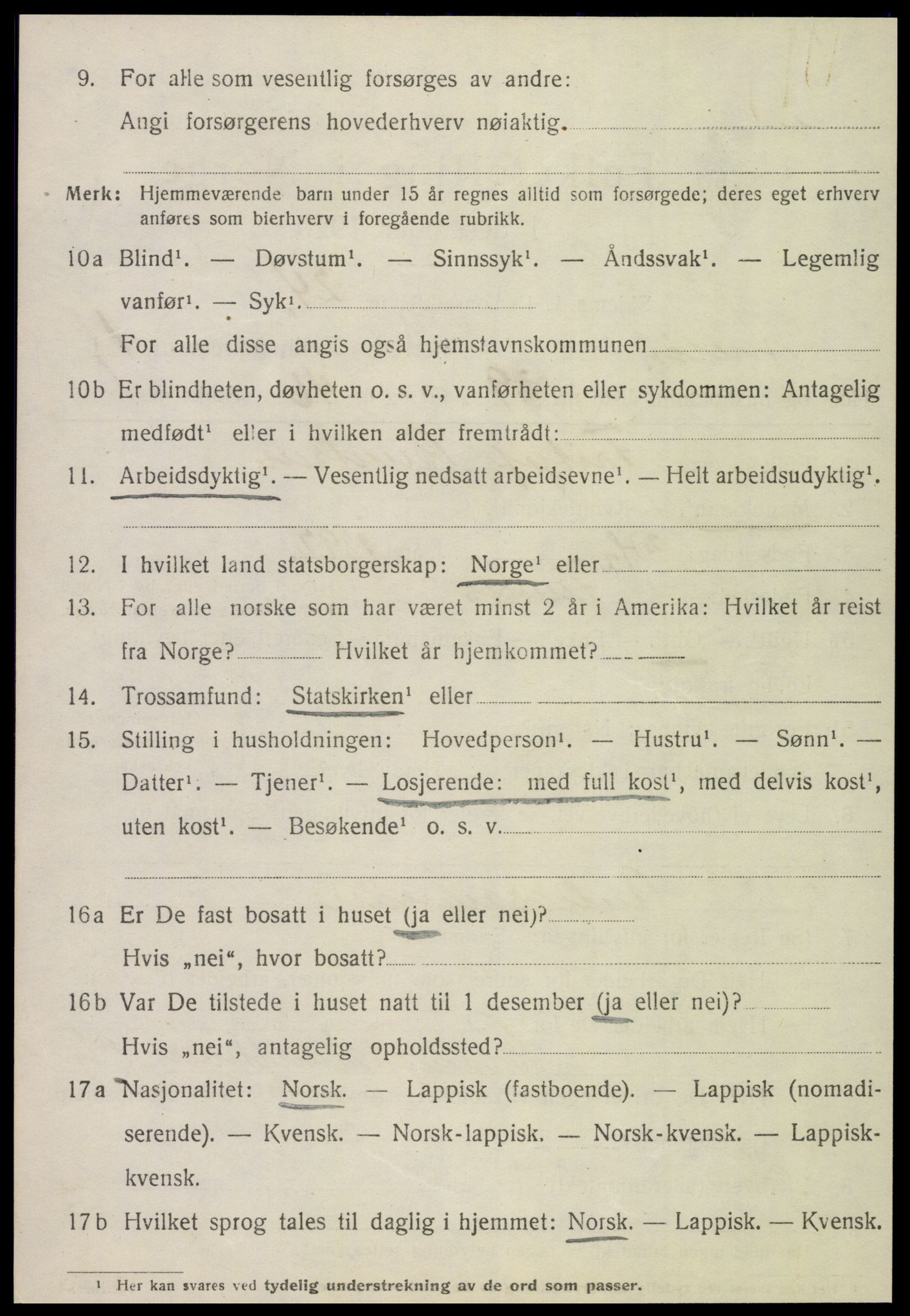 SAT, 1920 census for Meløy, 1920, p. 7596