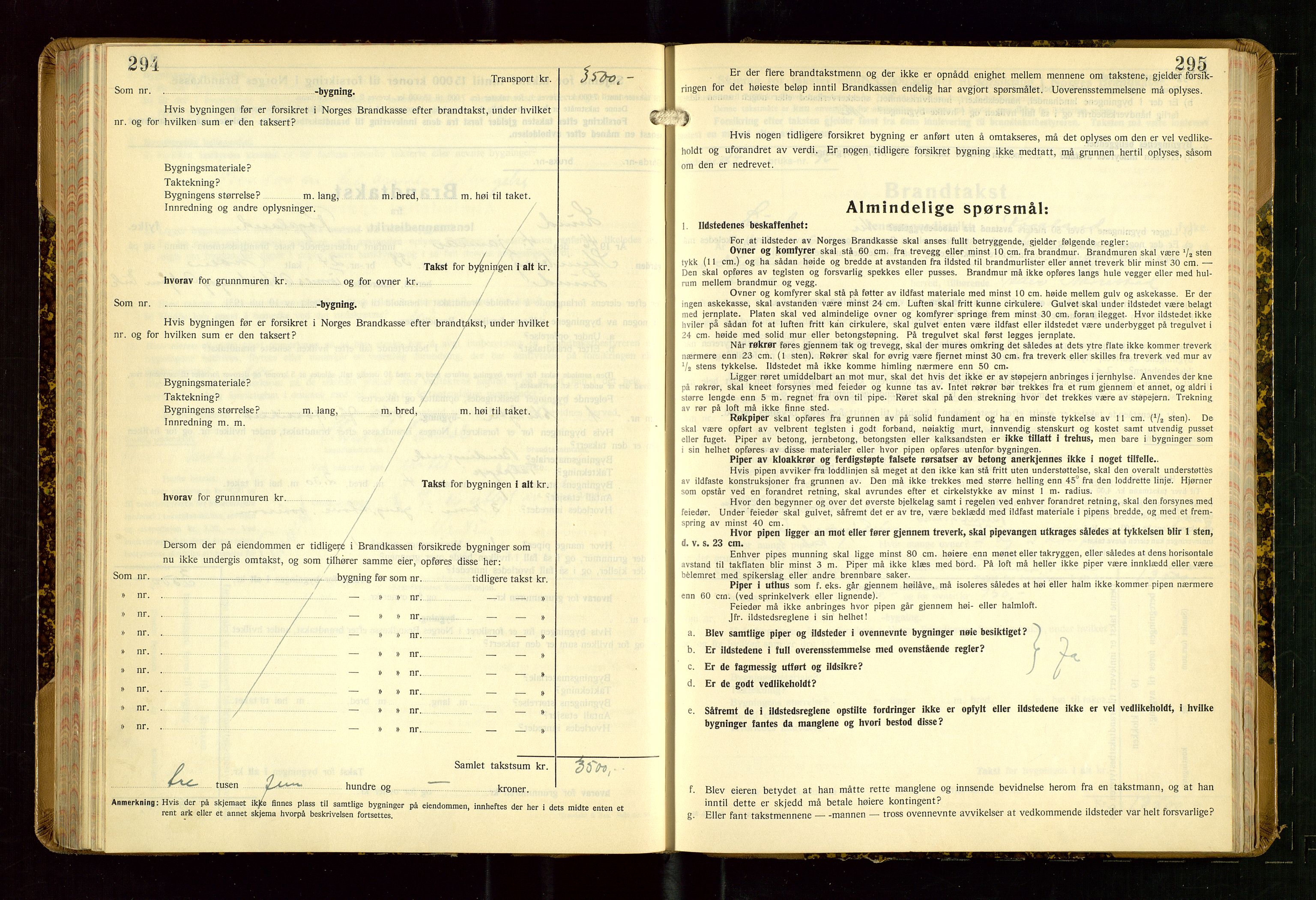 Lund lensmannskontor, AV/SAST-A-100303/Gob/L0006: "Brandtakstprotokoll", 1938-1951, p. 294-295