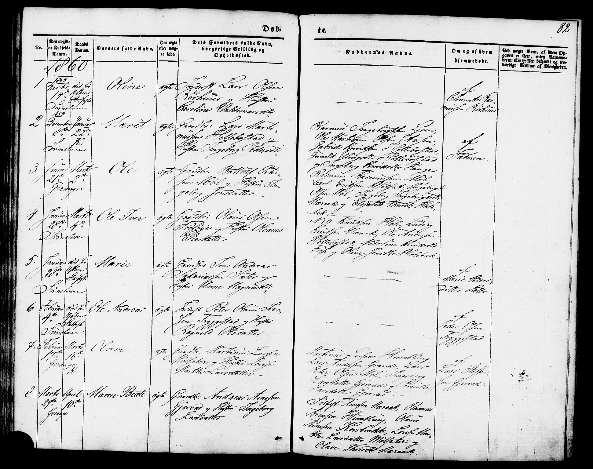 Ministerialprotokoller, klokkerbøker og fødselsregistre - Møre og Romsdal, SAT/A-1454/517/L0222: Parish register (official) no. 517A02, 1846-1862, p. 82
