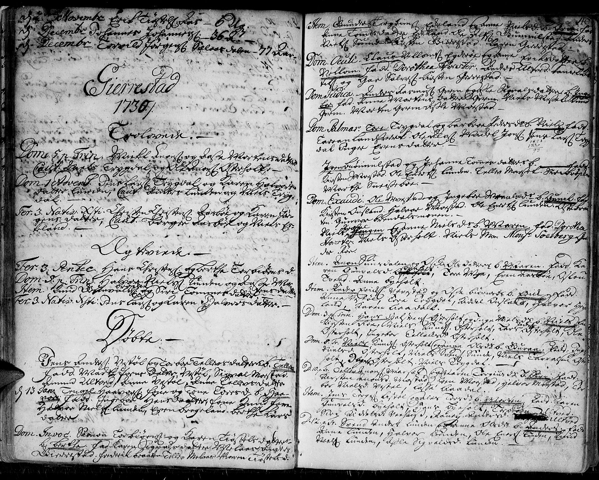 Gjerstad sokneprestkontor, SAK/1111-0014/F/Fa/Faa/L0002: Parish register (official) no. A 2, 1717-1779, p. 40