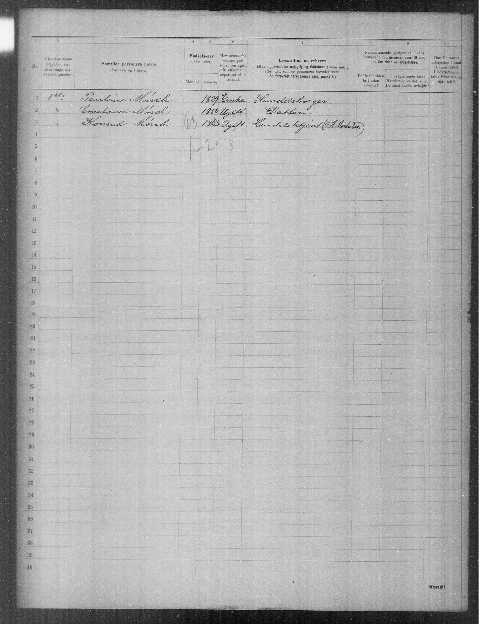 OBA, Municipal Census 1903 for Kristiania, 1903, p. 19384