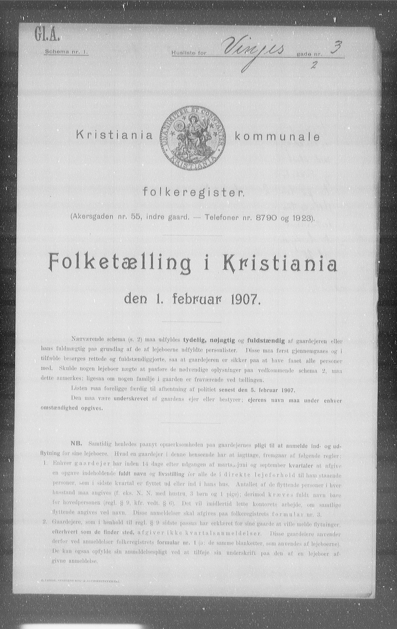 OBA, Municipal Census 1907 for Kristiania, 1907, p. 62928