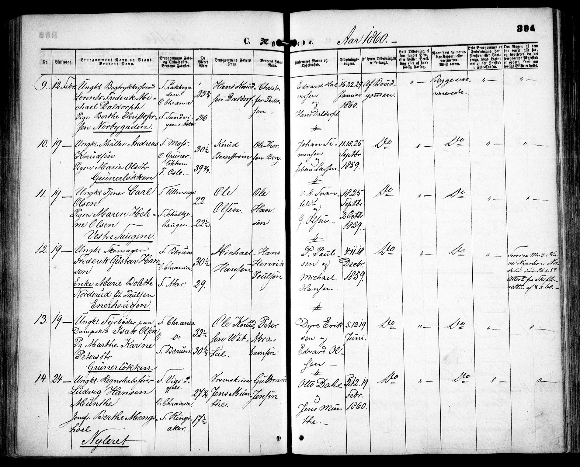 Grønland prestekontor Kirkebøker, AV/SAO-A-10848/F/Fa/L0001: Parish register (official) no. 1, 1859-1861, p. 304